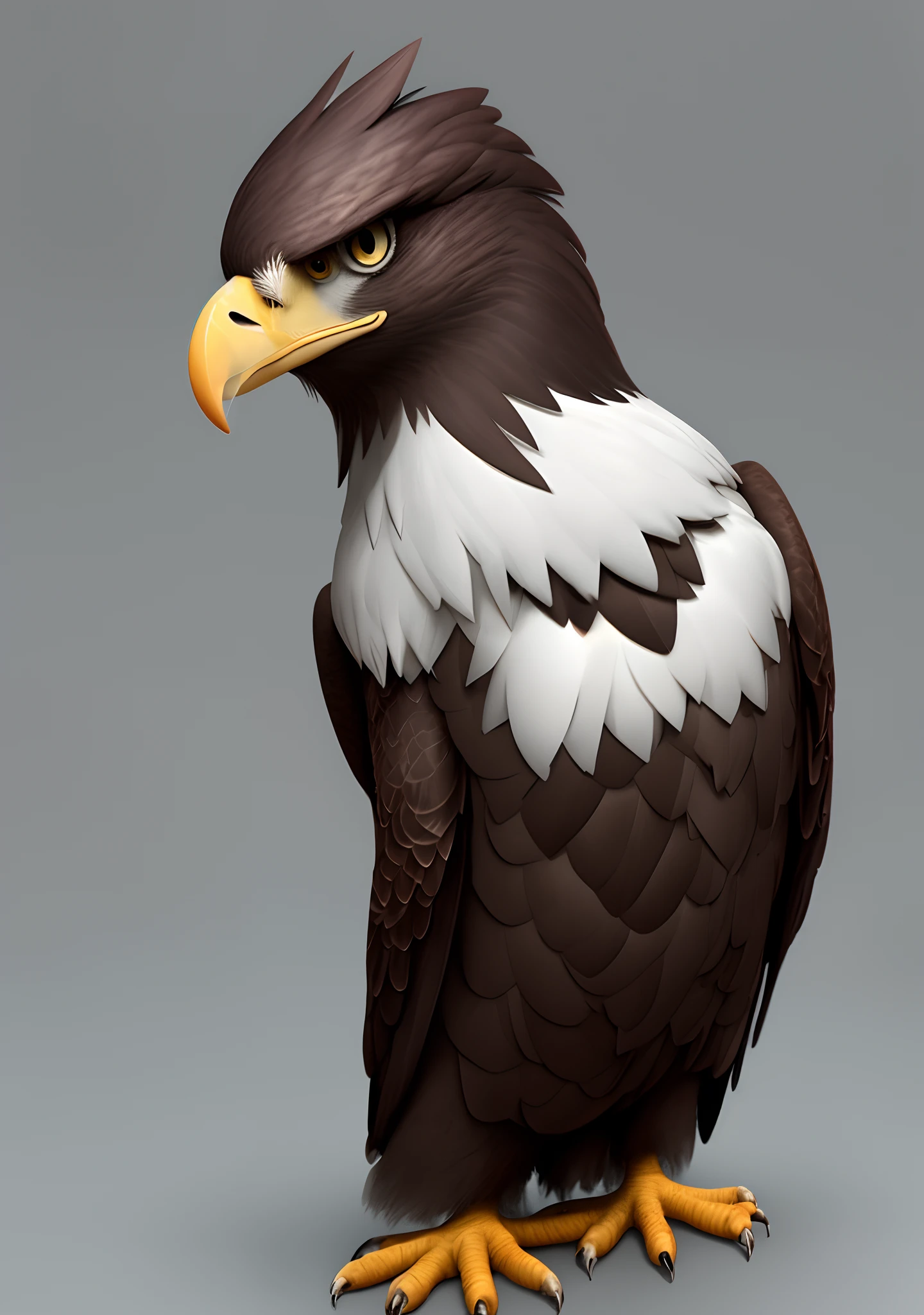 cute little color eagle, Vray render, kawai, smile