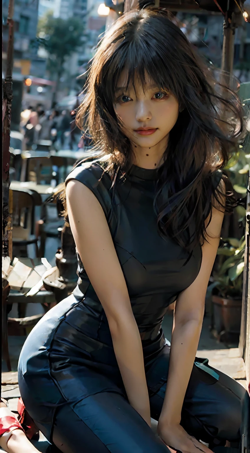 (8K、Raw photography、Your face is illuminated by lights、top-quality、outside of house、Shunguang、Bright lighting front gym sitting、masterpiece:1.2)、(realisitic、Photorealsitic:1.37)、Ultra mini skirt、Open your legs to the left and right、Open your legs wide from side to side、Short clothing、White shorts、skirt by the、ultra-detailliert、Full body posture、Beautiful constriction、Leather Green Tank Top、Sleeveless、large boob、large udder、超A high resolution、女の子1人、Denim skirt、Low-rise miniskirt、Beautiful navel、beautiful thigh、Beautiful bust、flaxen ponytail、Short clothing、see the beholder、beautifull detailed face、A smile、Constriction、(Slim waist) :1.3)、The shirt、Beautiful detailed skin、Skin Texture、floated hair、profetional lighting、