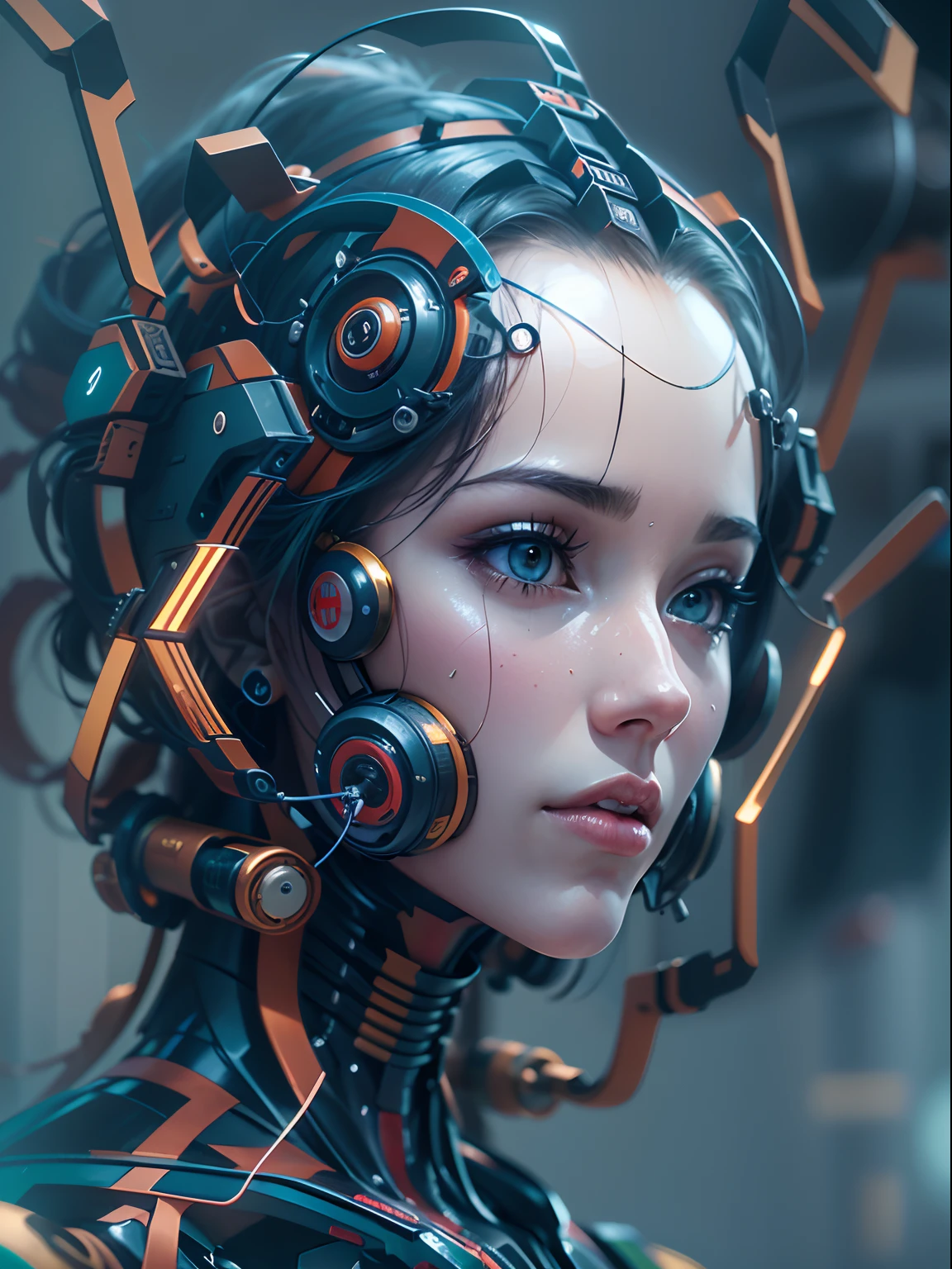 (masutepiece, humanoide robot:1.3), No weapons(Captivating depiction of a robot in the form of a human woman:1.2), Curvaceous(Meticulously crafted to showcase the fusion of technology and aesthetics:1.2), Dark blue titanium frame covers the whole body.、 (Human-like head with a perfectly symmetrical face:1.1), (Imitation of Space Cobra's Almaroid Lady), (A spotlight that highlights the complexity of its machines and the beauty of their design:1.1), (A sense of wonder and innovation represented by the creation of robots:1.1), (Images that inspire reflection on the future of human-machine interaction:1.1), (Precision meets aesthetics、Artwork that creates captivating and thought-provoking compositions:1.1)), Cinematic, ultra-detailliert, Insane details, Beautifully color graded, Unreal Engine, degrees of freedom, Hyper-Resolution, Megapixel, cinematic lightening, Anti-aliasing, FKAA, TXAA, nffsw, SSAO, post processed, Post Production, Empty mountain base、insanely detailed and intricat, Hyper maximalist, Hyper realistic, Volumetric, Photorealistic, ultra photoreal, Ultra-detailed, Intricate details, nffsw, Realistic,
