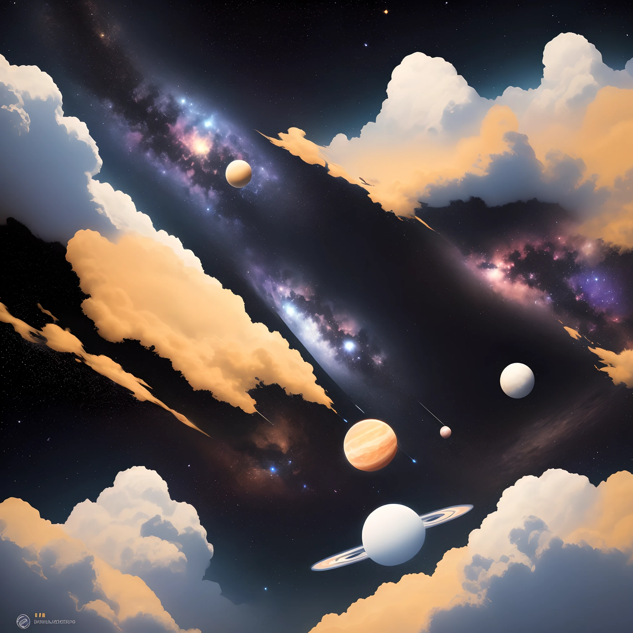 minimalist image, logo, with space references, galaxy, universe, with only one color
