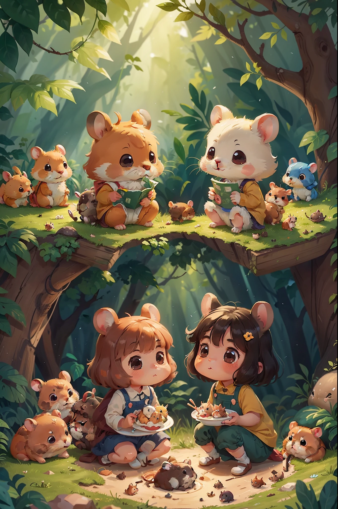 The friendship between the little rabbits and the little hamsters is even deeper。They explore together,Digging caves,hide-and-seek,Had a great time。They also share delicious food together,Talking about their dreams and plans。
