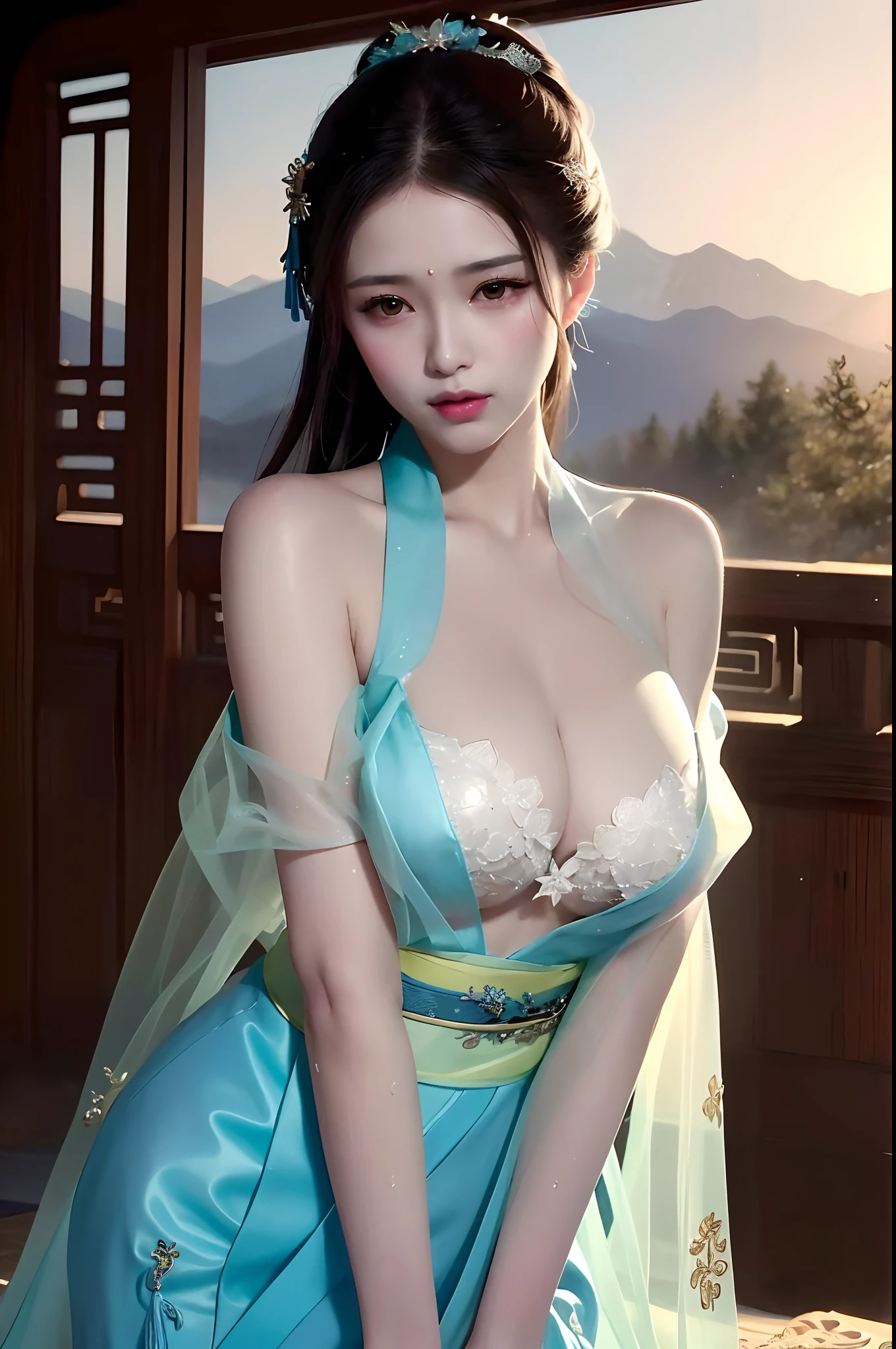 araffe asian woman in a blue dress posing for a picture, gorgeous chinese models, Japanese goddess, a beautiful fantasy empress, Beautiful goddess, Traditional beauty, Chinese girl, Palace , A girl in Hanfu, beautiful and seductive anime woman, Beautiful Asian girl, seductive anime girls, beautiful age girl, ((a beautiful fantasy empress)), Sexy girl, Jaw-dropping beauty