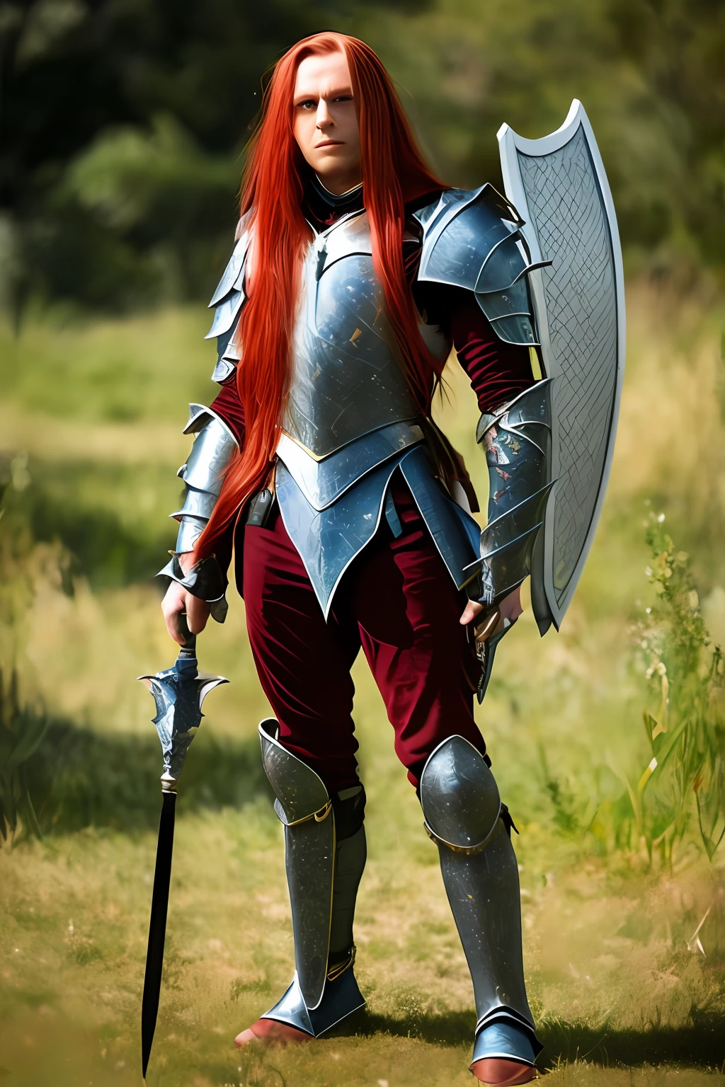 Red-haired spear armor