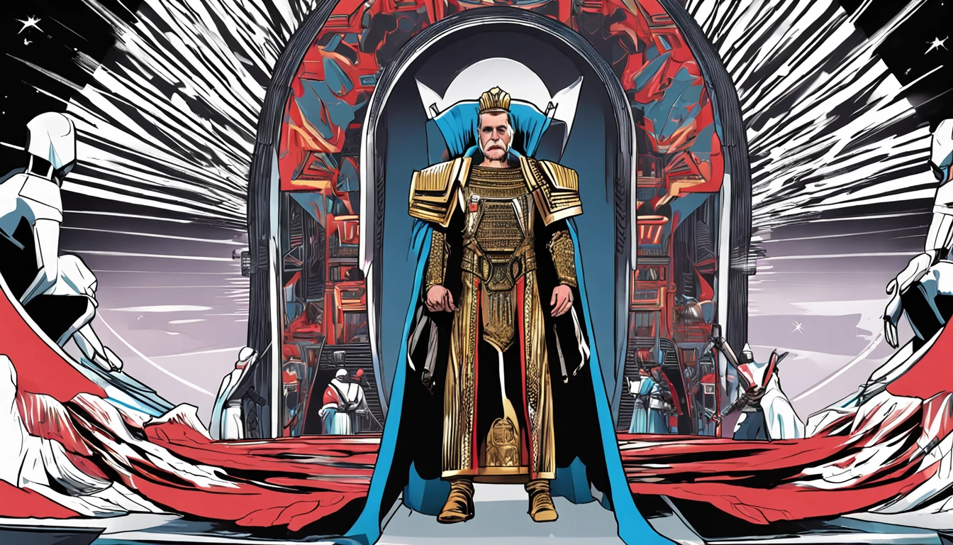 And there he is, the supreme leader of the Xylons, Emperor Zaxos himself! He is the one who led the rebellion.
He is the one who has imposed his cruel and oppressive regime on every planet he has conquered.
He is the one who has vowed to wipe out any resistance or opposition to his rule.