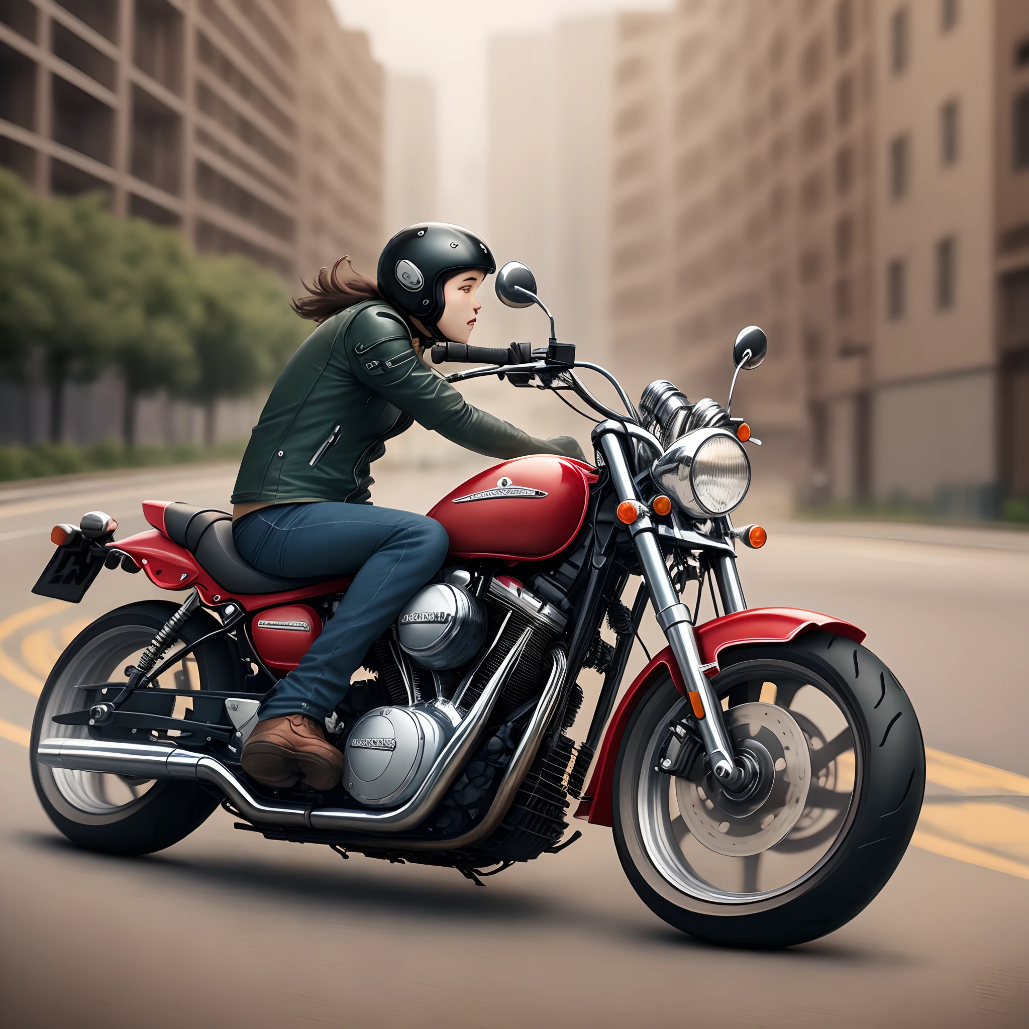 Animated picture with motorcycle