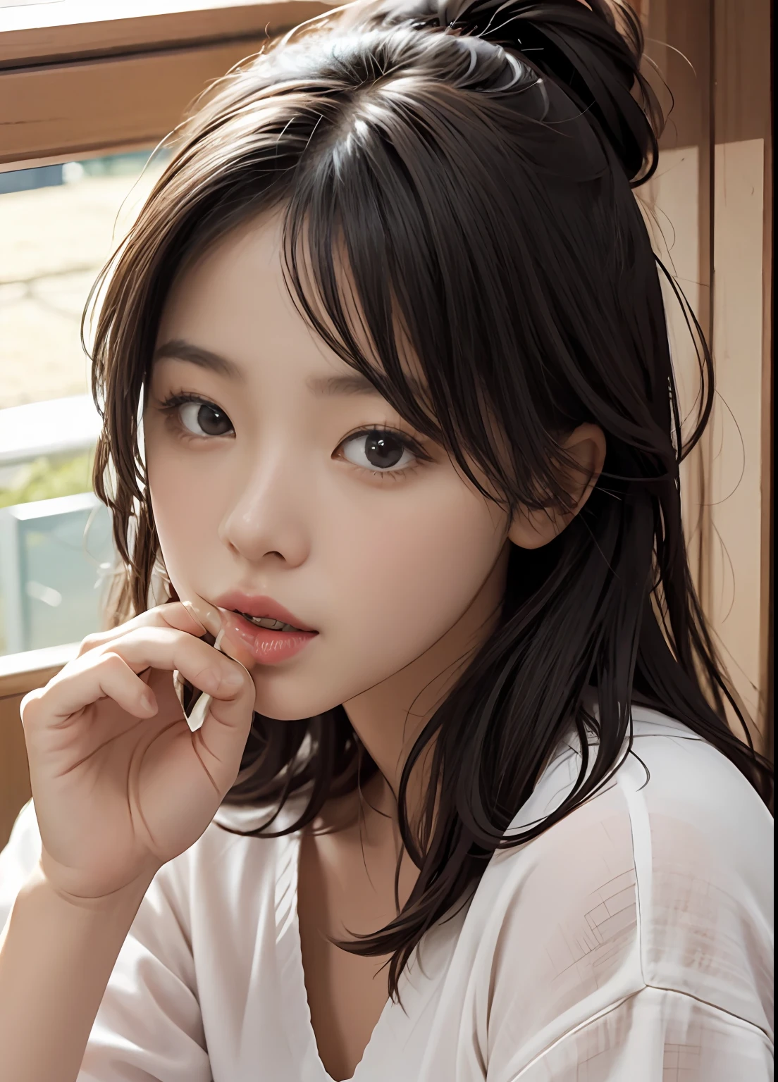(top-quality:0.8)、(top-quality:0.8)、perfect anime illustration、(64k uhd、Raw photography、top-quality、masterpiecel1.4)、(realisitic、Photorealsitic:1.37)、((Relax without underwear))、Look up and see the man's face、Extreme close-up of Japan girl sucking with male genitalia in mouth、[[Look up and see the man's face、Extreme close-up of Japan girl sucking with male genitalia]]、[[Look up and see the man's face、Including male genitalia in the mouth、Extreme close-up of Japan girl sucking to the root]]、[[Look up and see the man's face、Extreme closeup of Japan girl sucking male genitals in her mouth]]、Realistic male genitalia、Male genitals、Bird's eye view of males、 NSFW
