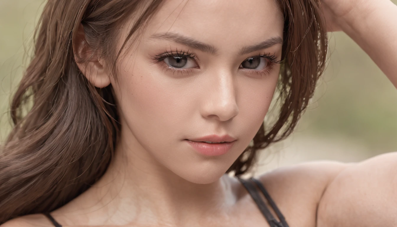Strong muscles, loli's face, sexy clothes, plump breasts