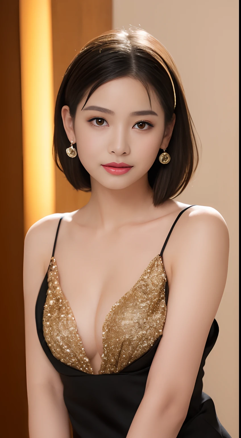 ((An ultra-high picture quality、top-quality、8k picture、masterpiece:1.3))、Crisp focus:1.2、Beautiful woman with perfect body shape:1.4、Supreme Beauty、Super Slender、abdominals:1.2、((Golden head hair、short-hair、Hair Styling Arrangement、beutiful breast:1.2、tchibi、))、a wet body:1.5、Highly detailed facial and skin texture、A detailed eye、二重まぶた、japanes、、Perfect five-finger、perfect hand、perfect arms、perfect leg、perfect foot、night city background、Idle face、Complete nakedness、Cabaret background、perfect eyes、Perfect makeup、red-lips、A slight smil、open the legs widely、Open both legs、Delicate hair、skinny body、Ganimata leg opening、Hands behind the body、Sex Worker、high quality make up、sexypose、Gorgeous and elegant hair、Bewitching face、Best Makeup、The cutest beauty in the world、Best Hair Styling、Stylish hair and makeup、The sexiest in the world、Sleepy face、Wear a cocktail dress、Wearing a dark party dress、gorgeous dress、Elegant dress、The finest dresses、Wear hair ornaments、Diamond earrings、Glittering dresses、Glamorous atmosphere、Luxury high heels、Diamond necklace、Short stature、tchibi、Infant face、Glittering bracelet、Glittering anklets、Condescending eyes、Bun head、