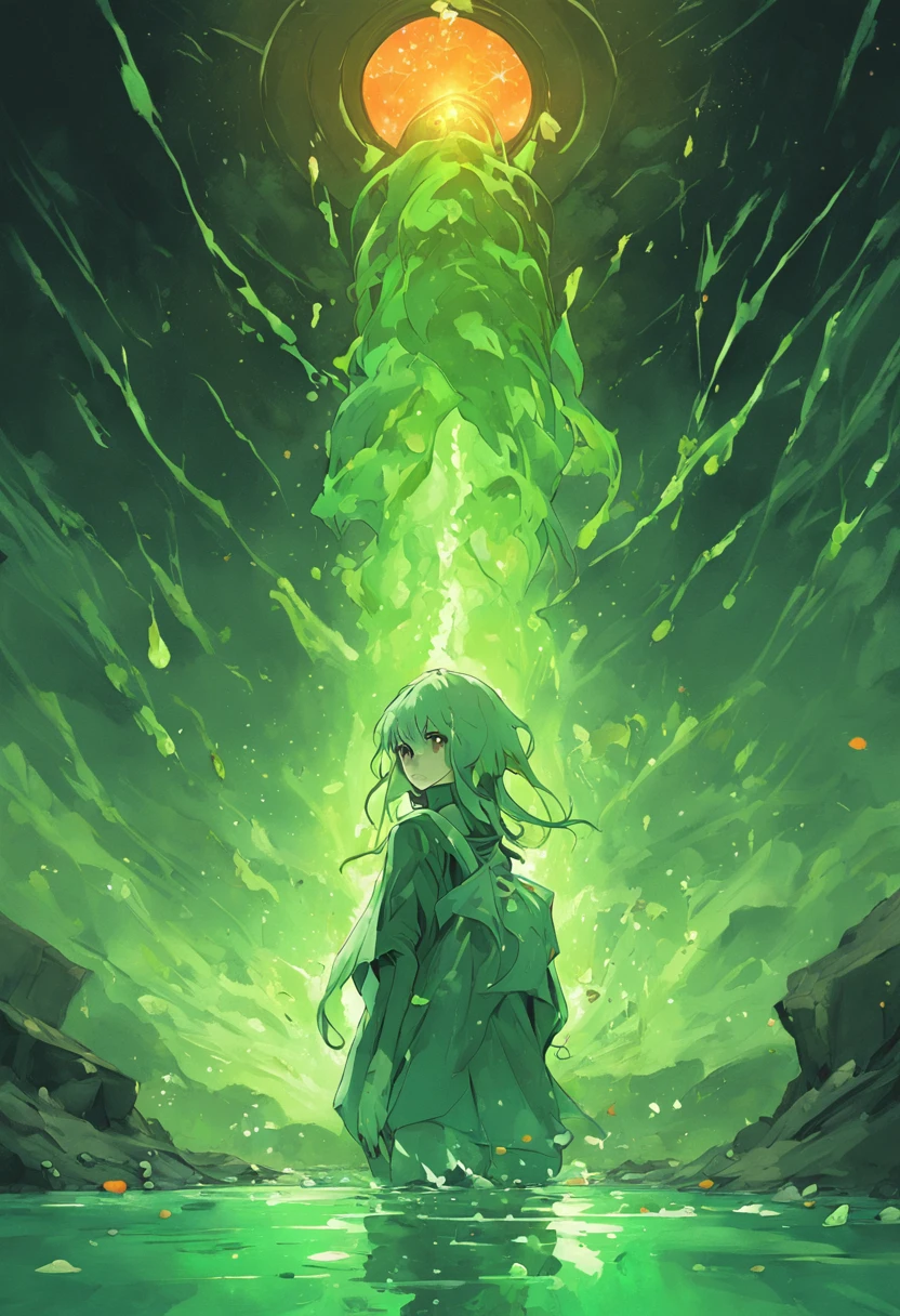 Nuclear sewage flows into the sea,Emits an eerie green light,Fish variation,Concentrated sulfuric acid,Eerie green crystals,Potassium feldspar