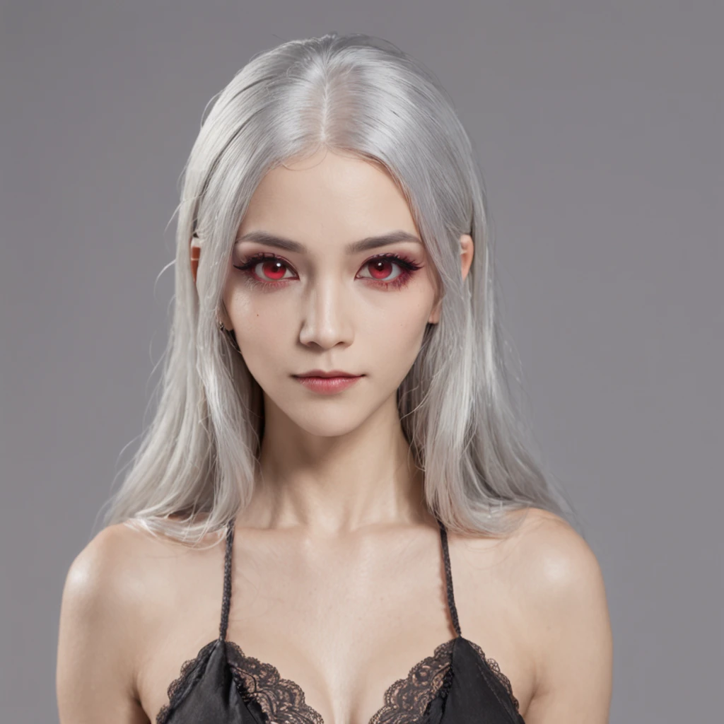 silver hair, long hair, v-shaped eyebrows, pointy ears, red eyes, female, full body, naked, medium boobs, pink nipples, nsfw, silver hair, long hair, v-shaped eyebrows, pointy ears, red eyes, Gothic art, pov, Gothic art, pov, best quality, highres, 1080P, best quality, highres, 1080P