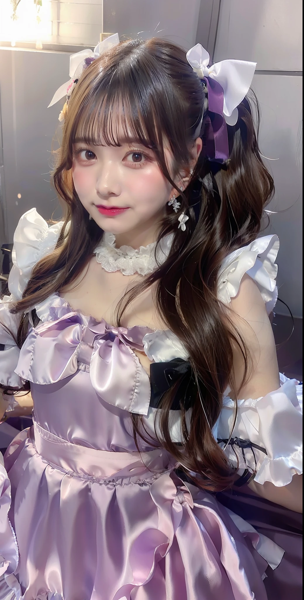 Big Idol、Satin Frill Dresses、Large ribbon