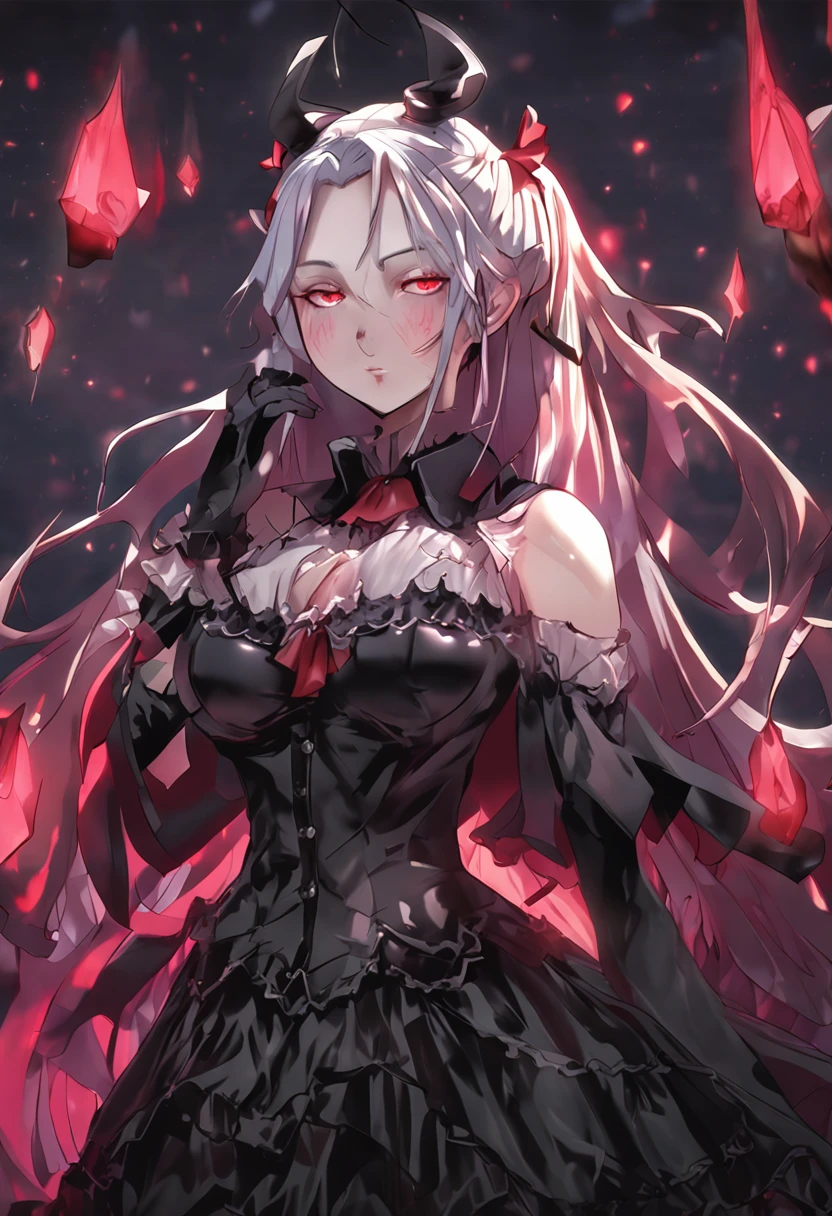 Vampire girl Shalltear Bloodfallen: Overlord anime, best quality, masterpiece, (realistic:1.2), Front, detailed face, (((masterpiece))), (((best quality))),(((extremely detailed))), illustration, mysterious,