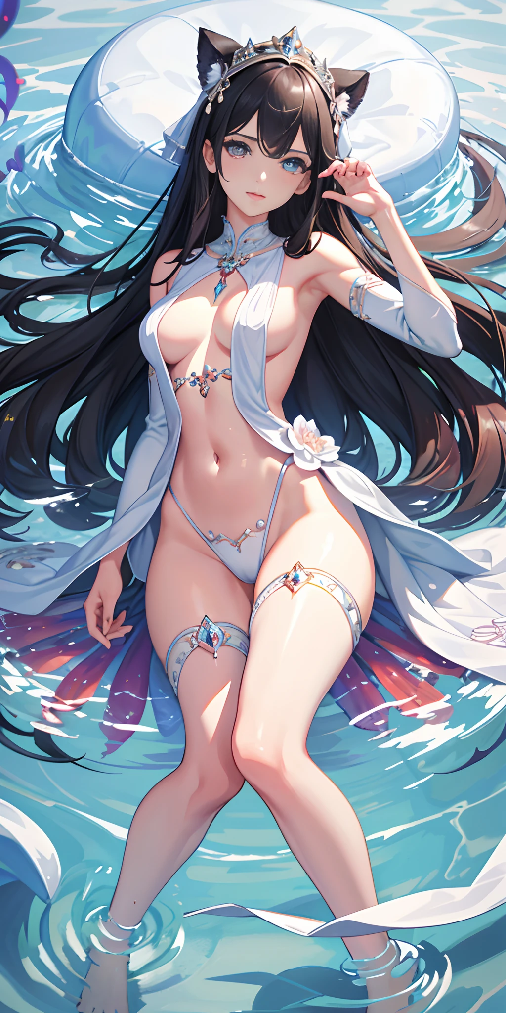 (realisticlying:1.4),(tmasterpiece,Elaborate beautiful eyes:1.2),tmasterpiece*sportrait,photorealestic,3D脸,sparkle eyes,lustrous Some hair,Glossy glossy skin,独奏,embarressed,(hason),Full nudity,barechested,barechested,Leakage of female genital organs,an female genital organs(an female genital organs,dampness,dampness,Outflow wet,Mucus) Ground condoms,The whole looks erotic,photograph realistic