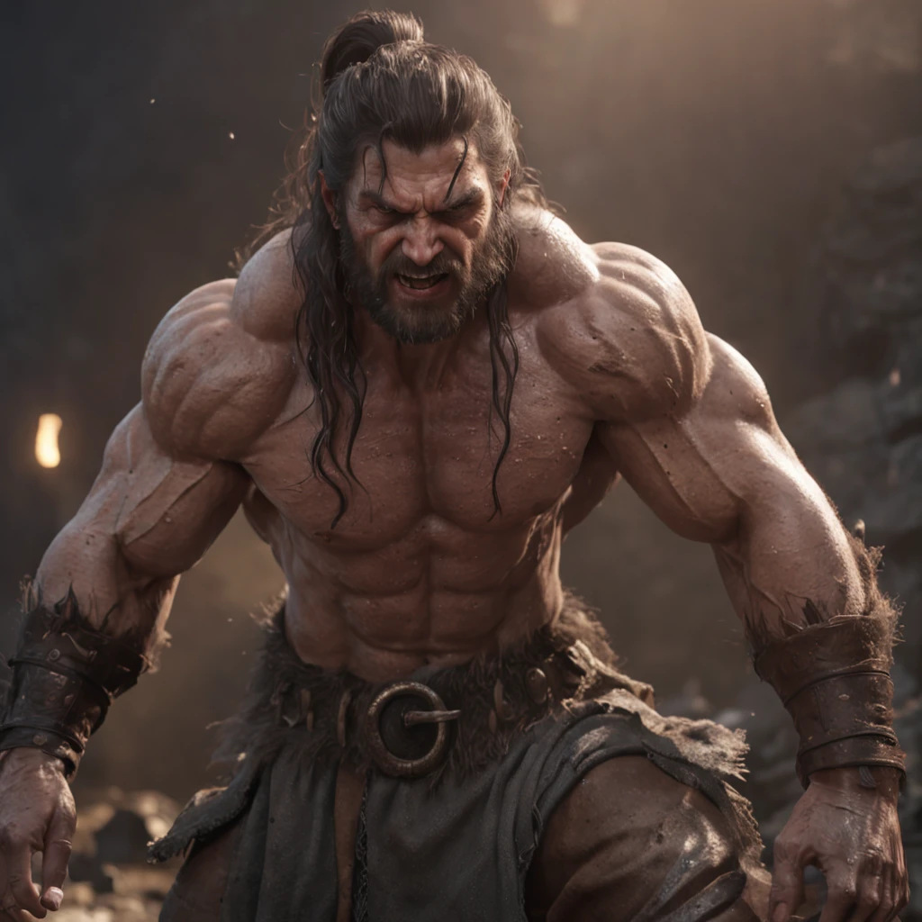 (professional 3d render:1.3) af (Realistic:1.3) most beautiful artwork photo in the world,Features soft and shiny male heroes, ((Epic hero fantasy muscle man rough wet hero angry look long hair short beard and ferocious expression in dynamic pose, Fantastic location, Majestic cluttered environment)), full body 8k unity render, action shot, skin pore, very dark lighting, heavyshading, Detailed, Detailed face, (vibrant, photograph realistic, Realistic, Dramatic, Dark, Sharp focus, 8K), (Old leather garments damaged by weathering:1.4), ((((Wear fur)))), (Intricate:1.4), decadent, (Highly detailed:1.4), Digital painting, rendering by octane, art stations, concept-art, smooth, Sharp focus, illustration, Art germ, (loish:0.23), wlop ilya kuvshinov, and greg rutkowski and alphonse mucha gracias, (Global illumination, Studio light, volumettic light), heavy rain, particles floating, lotr, fantasy, elf, full bodyesbian, ((Dark and ancient city background:1.3)),CGSesociety,art stations