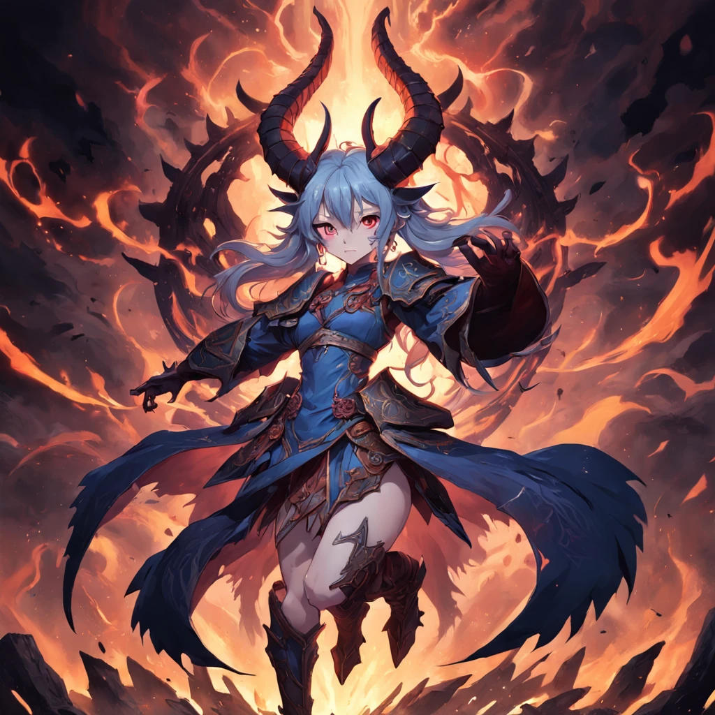 Hideous face,Strengthen your body,blood color eyes,Dark Greatsword,Divinity,Pulsating life,Reverse goat foot,Intricate ornamentation,Light blood mist,Sharp head angles,Partially shelled,Mysterious runes,Fantasy features,Fantasy works,Clearly outlined