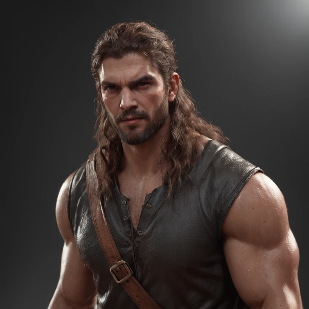 (professional 3d render:1.3) af (Realistic:1.3) most beautiful artwork photo in the world，Features soft and shiny male heroes, ((Epic hero fantasy muscle man rough wet hero angry looking long hair short beard and ferocious expression in dynamic pose, Fantastic location, Majestic cluttered environment)), Full body 8K unified rendering, action  shot, skin pore, very dark lighting, heavyshading, Detailed, Detailed face, (vibrant, photograph realistic, Realistic, Dramatic, Dark, Sharp focus, 8K), (Old leather garments damaged by weathering:1.4), ((((Wear fur)))), (Intricate:1.4), decadent, (Highly detailed:1.4), Digital painting, rendering by octane, art  stations, concept-art, smooth, Sharp focus, illustration, Art germ, (loish:0.23), wlop ilya kuvshinov, and greg rutkowski and alphonse mucha gracias, (Global illumination, Studio light, volumettic light), heavy rain, particles floating, lotr, fantasy, elf, full bodyesbian, ((Dark and ancient city background:1.3)),CGSesociety,art  stations