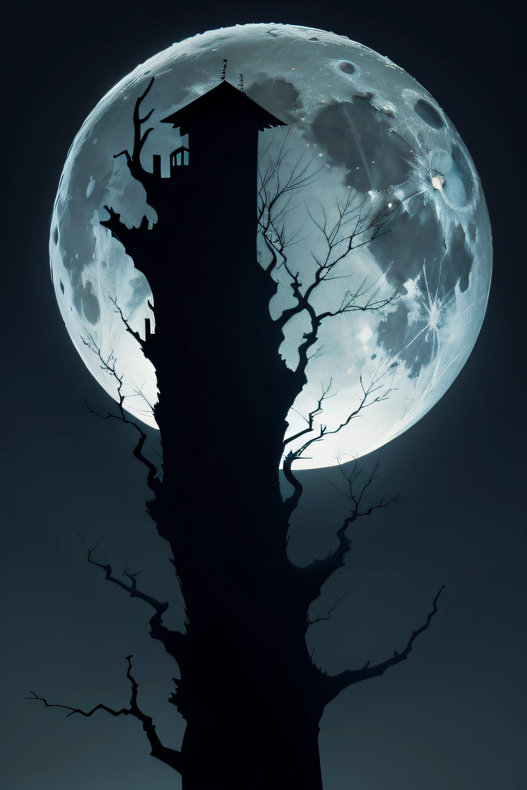Background:
Set the scene with a dark and starless sky, creating an ominous backdrop.
Position a full moon slightly off-center, casting a pale, cold glow across the landscape.
Moon and Clouds:
The moon should be large and luminous, occupying a significant portion of the logo.
Envelop part of the moon's surface with wispy, swirling clouds, shrouding it in mystery.
The clouds should be semi-transparent, allowing hints of the moon's glow to shine through.
Tree and Branches:
Introduce a gnarled, sinister-looking tree emerging from the bottom of the logo.
The tree's branches should be twisted and contorted, stretching out like skeletal fingers.
Arrange the branches to frame the moon, giving the impression that the tree is reaching for it.
Text and Font:
Incorporate the channel name, "ChillingHorrorFrights," in a font that balances between spooky and legible.
The text should be positioned either below the moon or integrated within the logo's design, using negative space creatively.
Experiment with different font styles that convey a sense of horror and anticipation.
Color Palette:
Use a predominantly dark color scheme to establish a sense of foreboding.
Incorporate deep blacks and grays to set the eerie tone.
Enhance the atmosphere by incorporating blood-red accents sparingly. These accents can be used for subtle highlights, such as the moon's reflection on the tree's branches or the edges of the text.
Overall Feel:
The logo should evoke emotions of fear, excitement, and curiosity.
Strive for a balanced composition that draws the viewer's attention to the moon, tree, and text in a harmonious way.
The combination of the moon, clouds, tree, and text should create a coherent and visually engaging logo that embodies the essence of horror and mystery.
