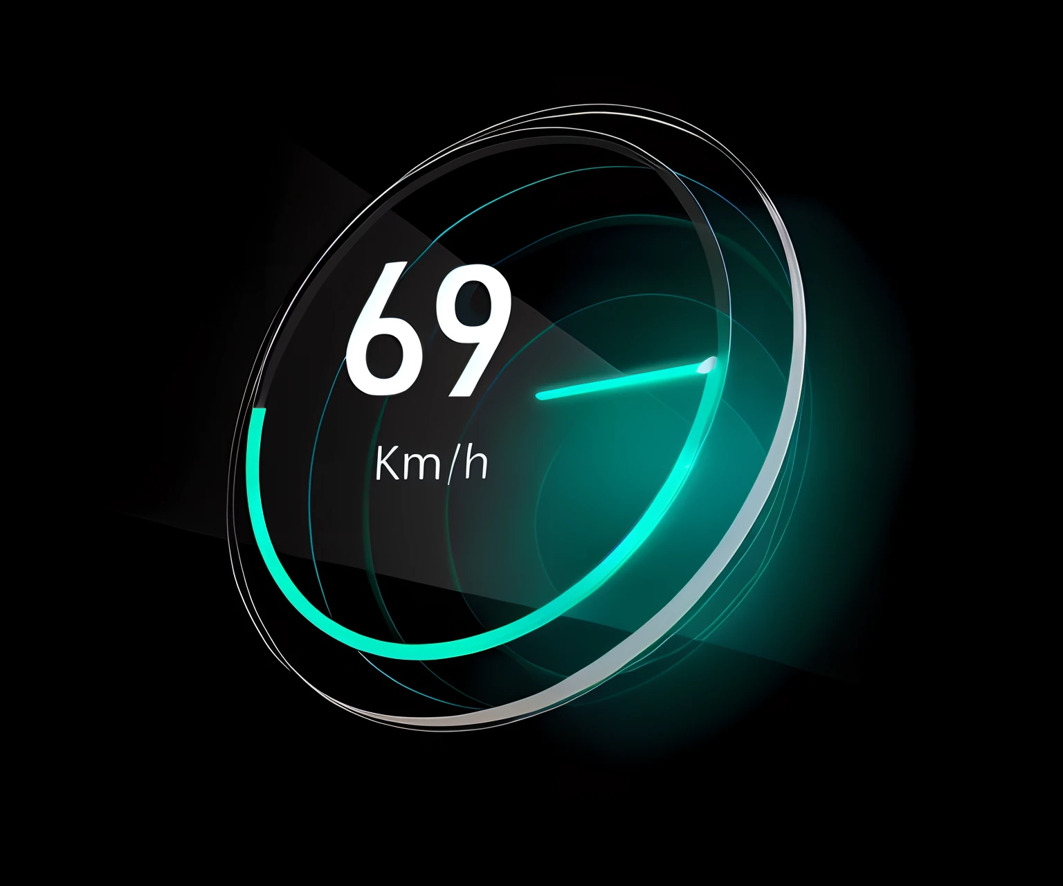 a close up of a clock with a green glow on it, light speed, Speed, fast, superspeed, Drive fast, Fast-paced, Fast movement, Speed plotter, High-speed motion, Smart, on realistic hud, 8k octane 3d render, Speed blur, conceito, High speed, car moving fast, game hud, Physically accurate, speedster