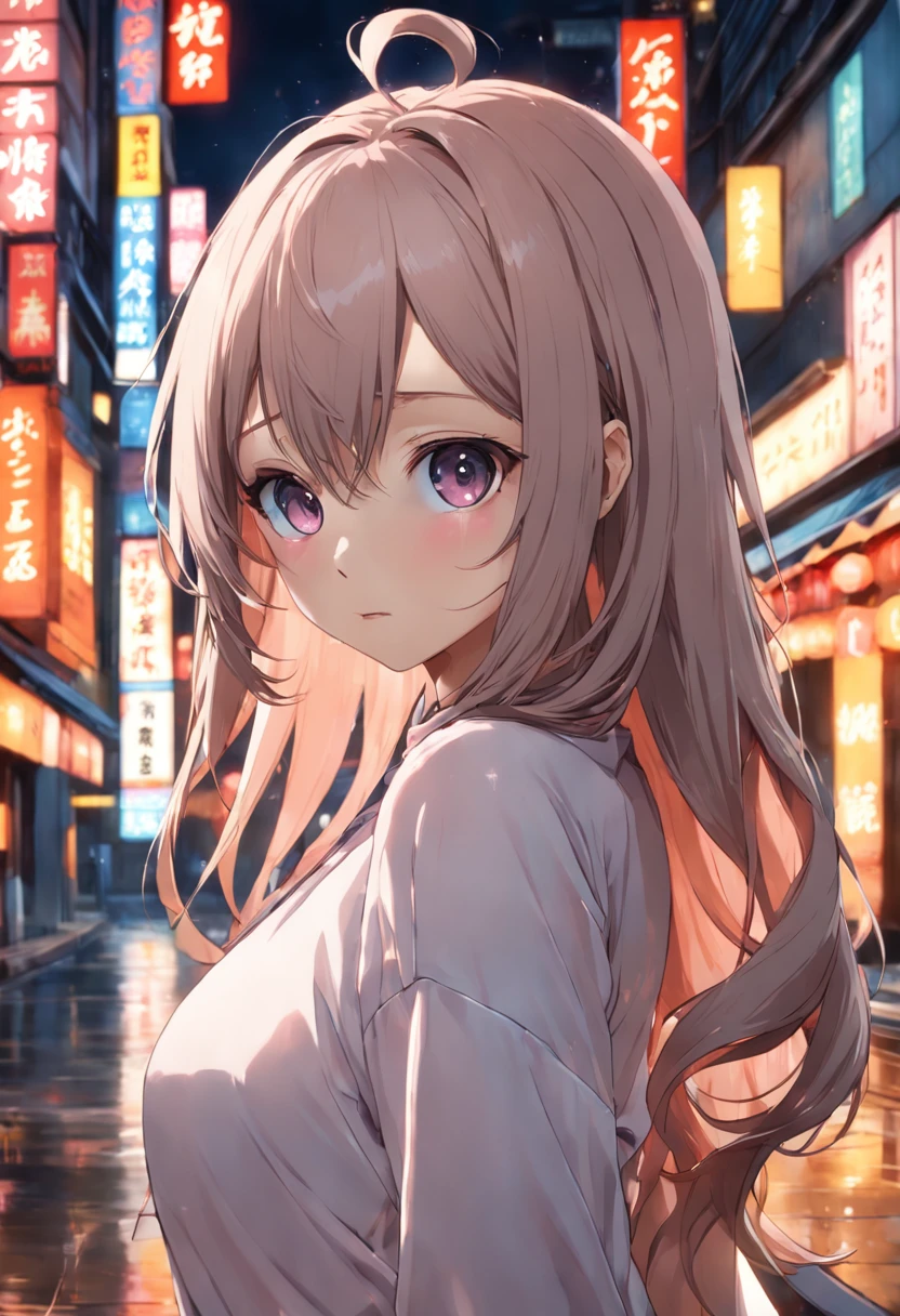 Beautiful adult Japanese woman、((best qualtiy, 8K, tmasterpiece:1.3))、((hentail realism:1.5))、((realistic sense:1.5))、Perfect litthing、perfect figure beautiful woman:1.4、((Layered Hair Style、crisp breasts:1.3))、(Long shirt:1.2)、(street:1.2)、Highly detailed facial and skin texture、glowy skin、A detailed eye、二重まぶた、(The front of the shirt is open:1.1)、(The breast is exposed:1.1)、(Small areolas、Mei :1.3)、see the beholder、
