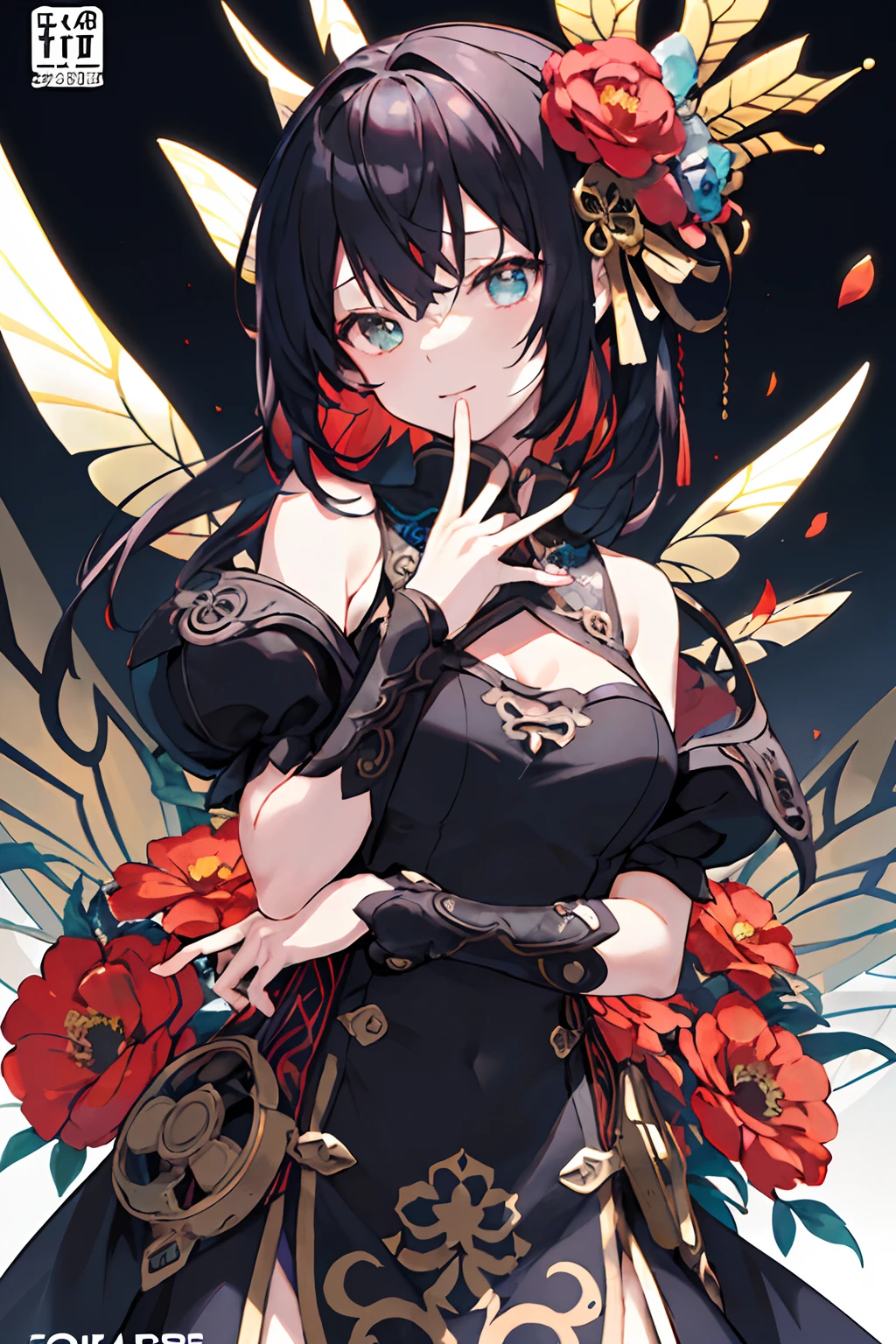 maximalism artstyle、Steampunk style、gear wheel、makina、metals、neon theme、、Suprematism、、Hyper-detailing、hyper quality、、beautifuly color、faces、Her hair is flowers、florals、The hair、florals、butterflys、、1 Girl Kawaii、、、high detal、hightquality、Back lighting、Hair and clothes are flowers、The upper part of the body、hightquality、bodyhair、webbed dress、The upper part of the body、black backgrounds、hair with flower、Small breasts with flowers、Flowers and floating hair、One Girl Floating、tiny chest、Marbling of hair and clothes、looking at viewert、Original、Lower your arms、paper cutting、black backgrounds、flowers background、hair with flower、hair with flower、hair with flower、hair with flower、The hair、hair wavy、diffuse lighting、Abstract、Butterfly with body、Hair and flowers、Large top sleeve、float、[[Hair above one eye]]、murky
(magazine:1.3), (cover-style:1.3), Fashionable, femele, with a vibrant, outfits, the pose, the front, Colorful, Dynamic, Background with, element, I'm confident, expresive, ngel, statement, accessorized, An majestic, coiled, surroundings, Touch, The scene, Texto, covers, It's bold, captures the attention, Titles, Stylish, Font, Catchy, headline, The large, Impressive, moderno, Trendy, Focus, lo fashion,Steampunk Girl、qipao dress