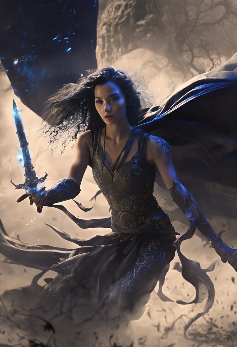Best quality, Masterpiece, 超高分辨率, (photograph realistic:1.4), surrealism, Dream-like,fusionart, Shadowdancer, shadow magic, darkness control, stealth, shadowstep, umbral spells, hidden blade,