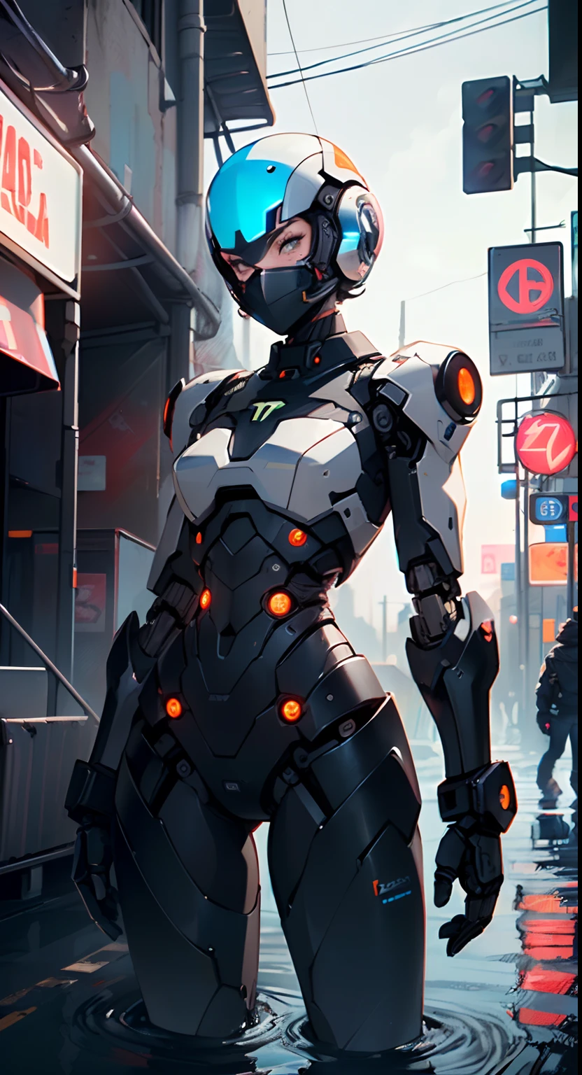 (((girl robot))),assaultron, itrobo2022, 1girl,robot,humanoid robot,robot joints,joints,black robot helmet,black armor,head-mounted display,humanoid robot,white robot joints,one-eyed,white joints,no humans,((black armor)),wide hips,curvy,mechanical arms,crotch plate,science fiction,post-apocalypse,outside,large breasts:1.4,

reelmech,cyborg girl,(cyborg girl:1.5),
android,((mechanical robot girl)),

(((doll))),((((black skin,doll joints:1.5,mechanical hands:1.5,black armored dress,tesla coils,mechanical doll:1.5,Body of a machine,black metallic skin,ball joint,no facial features,cyborg:1.5,robotic parts,robot)))),(((lustrous skin:1.5,plastic glitter skin,exaggerated shiny skin,illuminated skin))),(Mechanical joints: 1.4,Mechanical limbs),

lot of rgb,(spider lower abdomen),

(((nsfw))),

motorcycle black helmet,(wearing head-mounted display that is chunky and hi-tech with neon lights:1.2),corporate logos,complete black helmet,no face,black body,black skin,black robotic body,((((technological face mask,Cybernetic_Jawless, black mask)))),

(dynamic pose:1.0),solo focus,embarrassed,(centered,scale to fit dimensions,Rule of thirds),

((((cyberpunk city by the ocean,neon signs,puddles)))),stormy sky,threatening sky,dark clouds,((synthwave background theme,detailed background : 1.25)),((((night,nice lighting decorations,detailed architecture)))),

(best quality,high resolution,sharp focus,ultra detailed,extremely detailed,extremely high quality artwork,(realistic,photorealistic:1.37),8k_wallpaper,(extremely detailed CG 8k),(very fine 8K CG),((hyper super ultra detailed perfect piece)),flawless,(((masterpiece))),illustration,vibrant colors,(intricate),High contrast,Selective lighting,Double exposure,HDR (High Dynamic Range),Post-processing,Background blur,colors,(intricate),High contrast,Selective lighting,Double exposure,HDR (High Dynamic Range),Post-processing,Background blur,