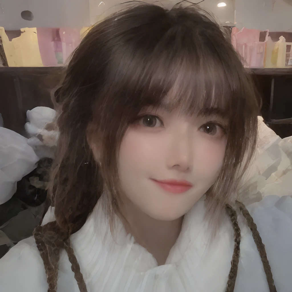 Long hair,with a round face,cleavage,Slightly chubby figure