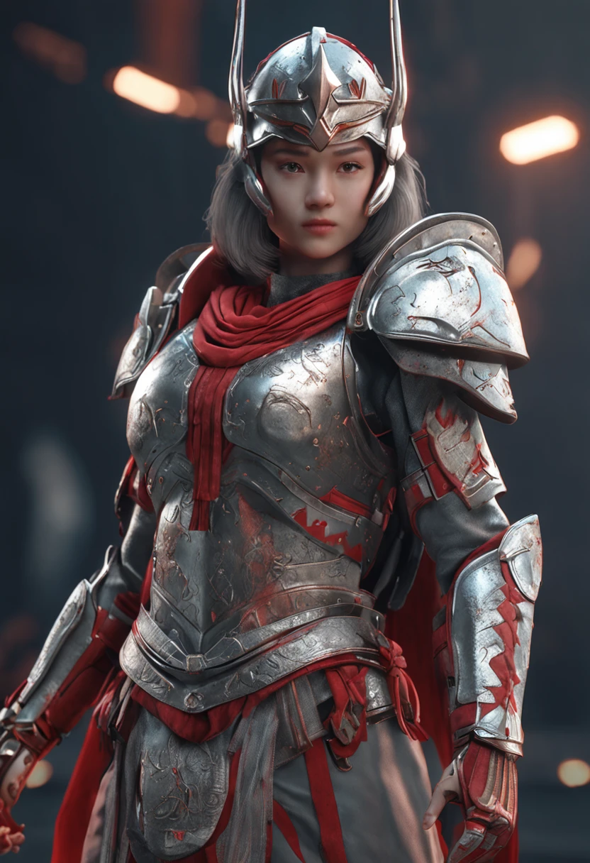 Junior Centurion Warrior, Red and gray armor, Men and women work together, Men and women side by side, cheerfulness, Female Warrior, ultra - detailed, 8K, Unreal Engine 5, celebrating, Beautiful anime style girl all over, clean detailed faces, underdressing, analogous colors, Glowing shadow, beautiful gradation, Depth of field, Clean image, Football field setting, High quality, High detail, High definition, Luminous Studio graphics engine, Cute face, Heroic, sword, victory, full bodyesbian, Extremely detailed face, Bright eyes, Beautiful girl, fantasy, complimentary colours, insanely detailed and intricate, Ultra photo realsisim, Super detailed, Ultra HD, Vivid, Low angle