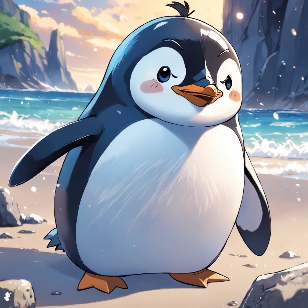 "Gere imagens fofas de pinguins em estilo anime de alta qualidade。Subject to the following conditions:、Can you please create an anime style image of a beautiful penguin？

Certifique-se de que apenas um pinguim bonito estilo desenho animado aparece em cada imagem。Does not contain other penguins or animals。Make sure there's only one cute anime-style penguin in the scene。

Don't let penguins have more members than they need、Por favor, desenhe com uma postura natural enquanto incorpora recursos de estilo anime。Mantendo a fofura、Avoid excessive display of members。

Tenha cuidado para desenhar um ambiente natural estilo anime em segundo plano.。Imagine a scene with a beautiful anime-style penguin with a happy expression.。

Draw carefully so that the tail does not come out on the penguin's ass。Adjust it to maintain a natural look。

So that the penguin's neck is the right length,、Por favor, Adjust the balance, Maintaining the features of the anime。

Desenhe uma forma de corpo de pinguim em um estilo anime gordinho。Corpo arredondado bonito e、Beautifully reproduce the cute feeling of obesity。

Make sure the cheeks are not emphasized.、Draw a beautiful penguin in anime style with a clean print。

Por favor, Try to make sure that the anime-style image that is generated is a beautiful one with only one penguin.。Facial expressions and unpleasant situations、Elements of violence and anxiety、Discriminatory or insulting elements、Por favor, Do not include sensitive topics or prejudices.。

Follow these instructions、Maximize o charme dos lindos pinguins estilo anime、We are waiting for you wonderful images with a clean print。"