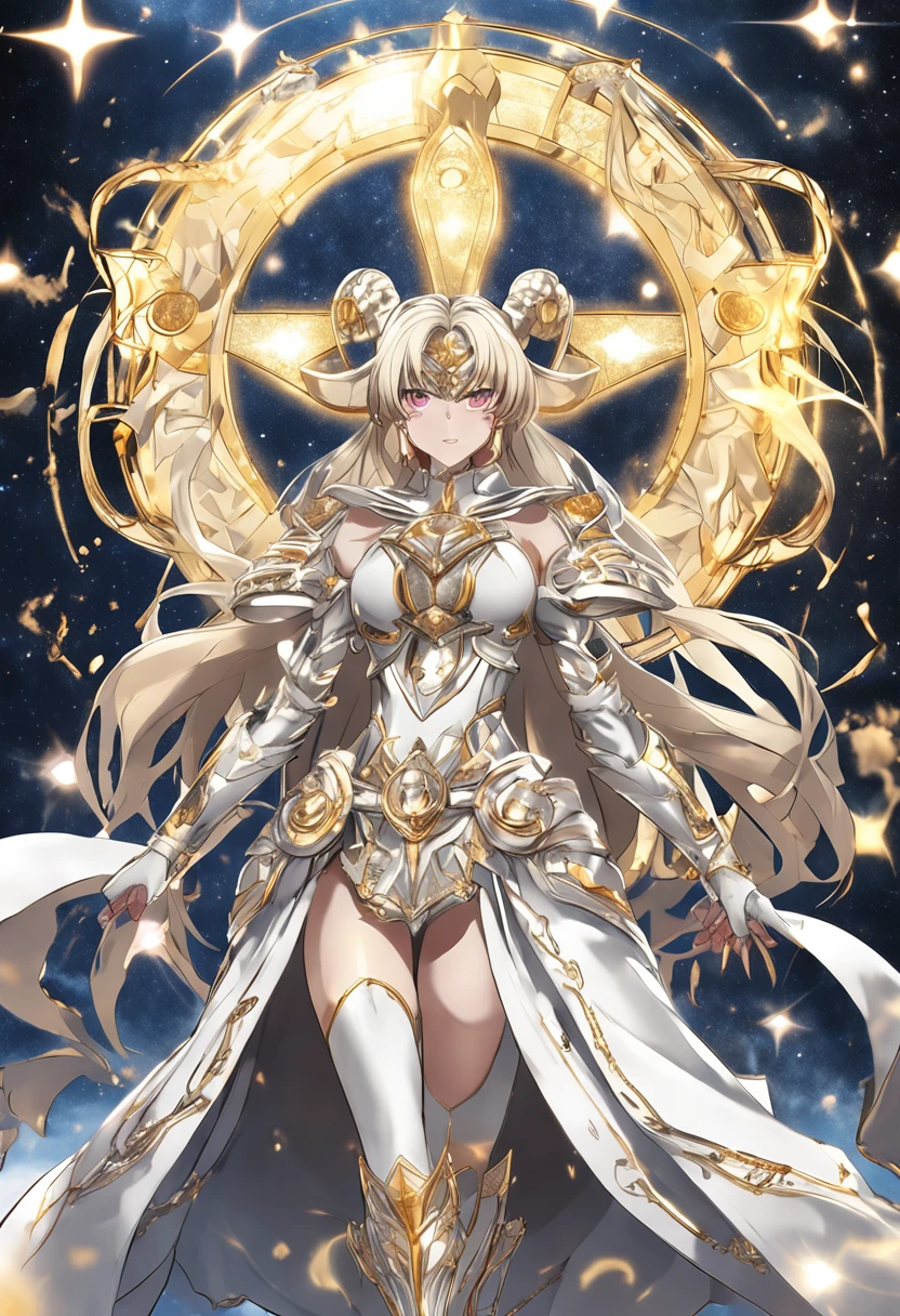 huge-breasted、Obscene、Eternal Sailor Moon, Goddess, Awakened God-like Power, Confident expression, Beautiful detailed eyes, intricate clothing, ((Engraved silver seams)), Wielding a golden scythe, Glitter, Galaxy in the background, Absolutely amazing, razor sharp focus, cosmic, charmed, masutepiece, ((((Best Quality:1.4)))), ((((Extreme details))))