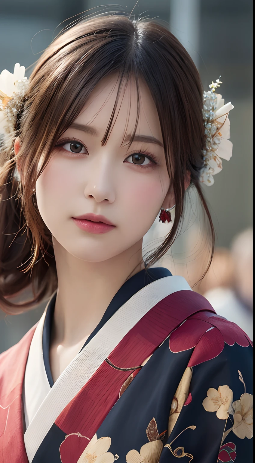 masutepiece, Best Quality, Illustration, Ultra-detailed, finely detail, hight resolution, 8K Wallpaper, Perfect dynamic composition, Beautiful detailed eyes, Kimono