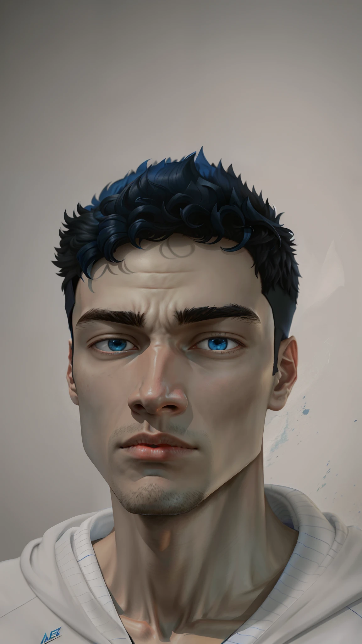 Arafed man with blue hood and black jacket, 18 years old, headshot profile photo, 1024px profile picture, front photo, ultra quality, Full HD 8K, ultra detailed, half-body headshot, wearing a blue hoodie, Matthew 9 5, profile picture, 1/2 headshot