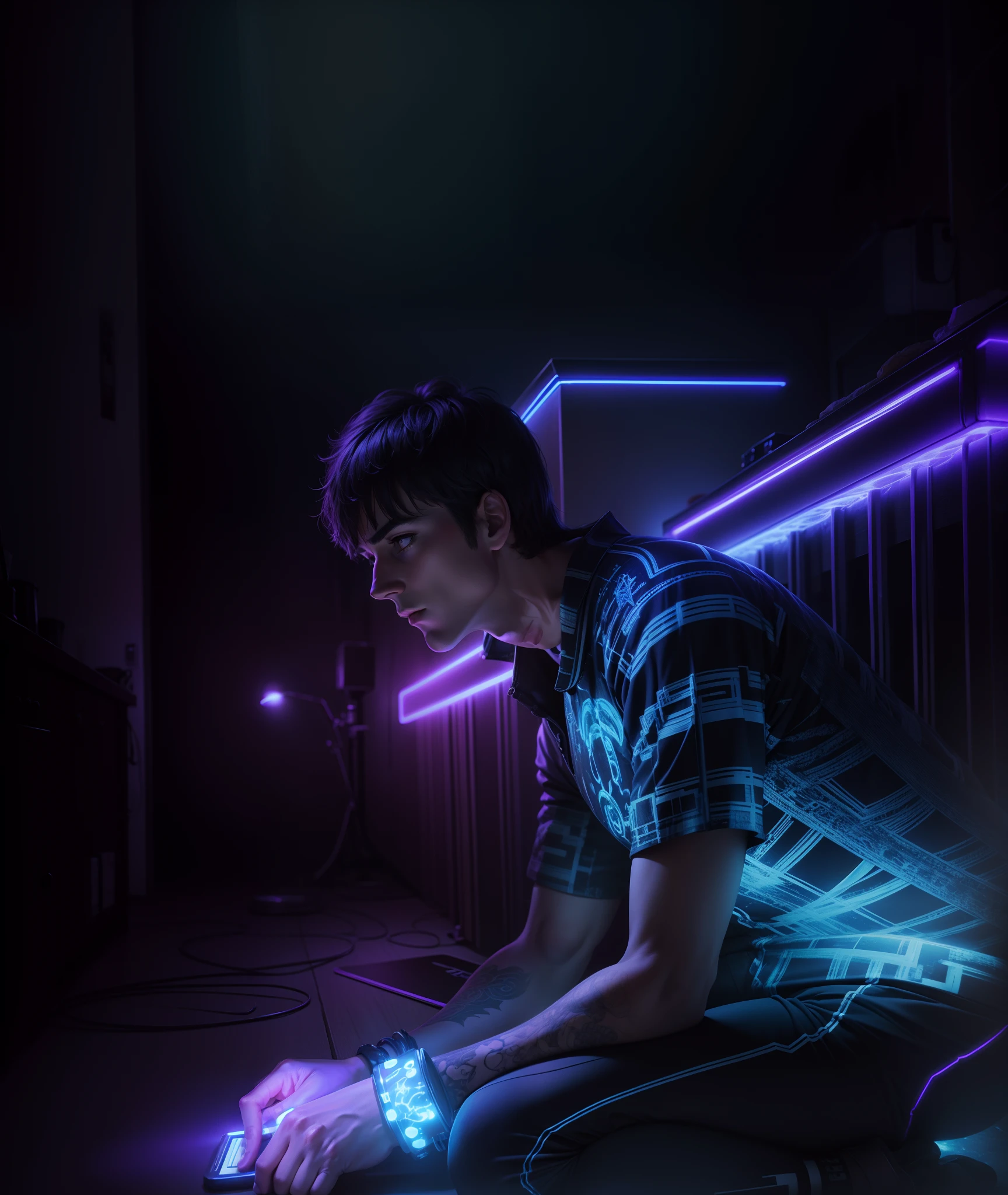Realistic background night black light