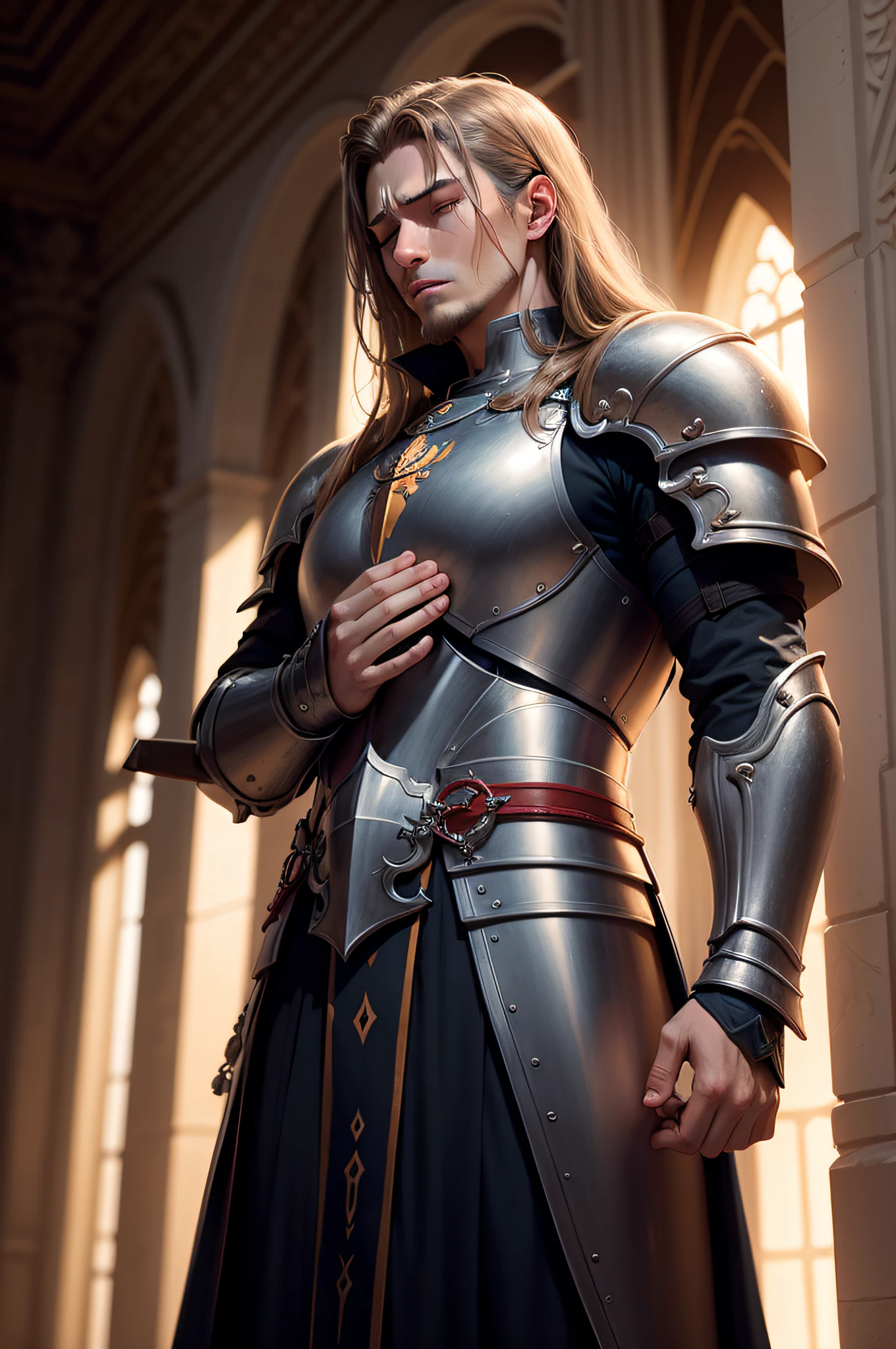 a paladin praying for his god's blessings