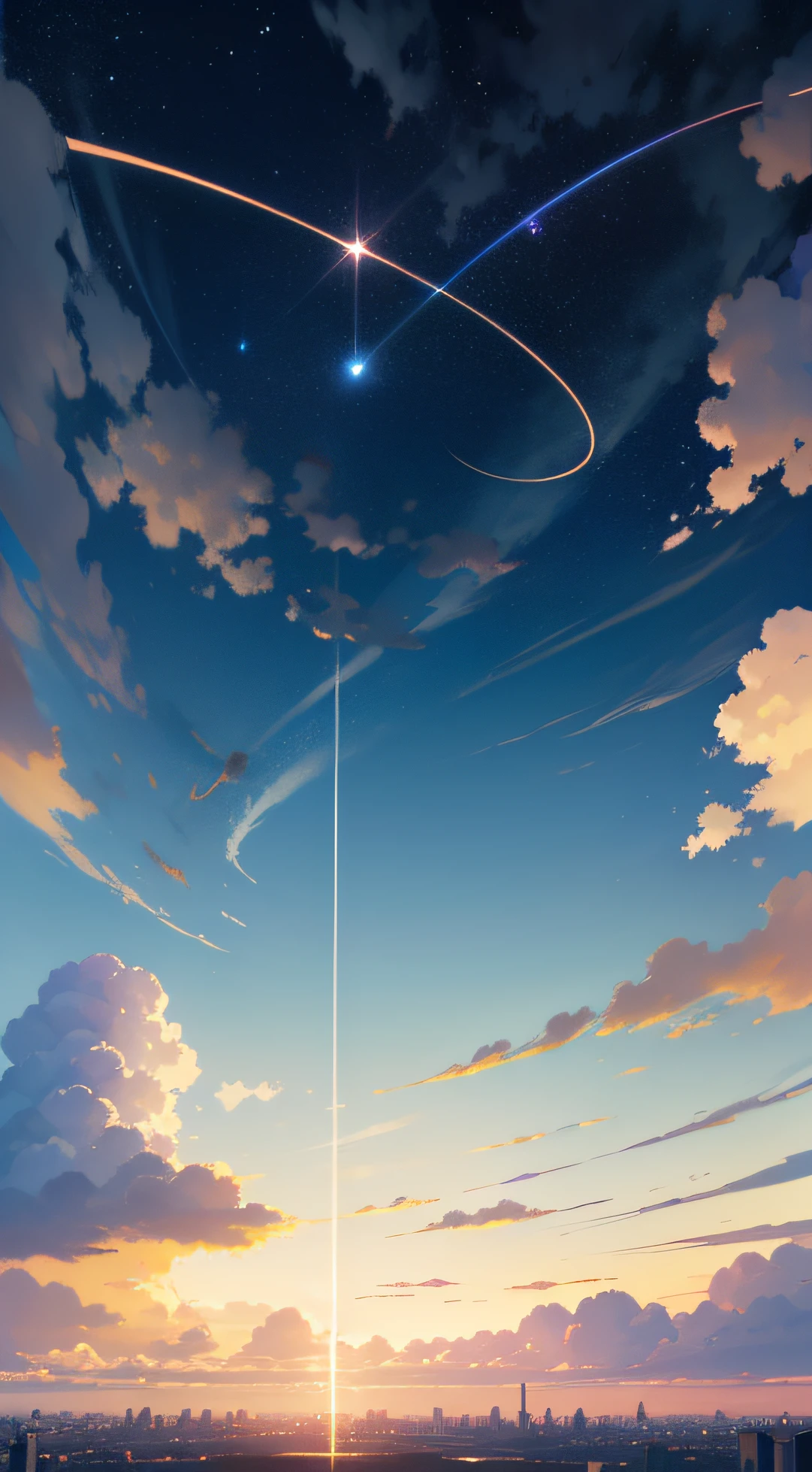 Majestic sky、Thin clouds、cirrus、Meteorological phenomena、Annular Zenith Arc、Cloud、Some of the clouds are iridescent、perspective、Majestic panorama、HD Detail、Hyper-detailing、movie、Soft light、Deep field focus bokeh、Ray traching、