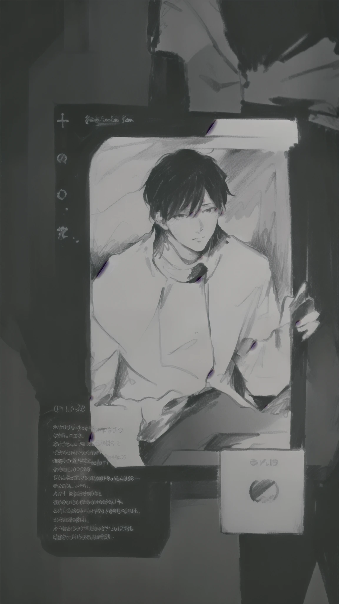 a black and white photo of a man sitting on a bench, smooth in _ the background, jinyoung shin aesthetic, by Jang Seung-eop, inspired by jeonseok lee, black and white color aesthetic, kim doyoung, #oc, # oc, an aesthetic!, inspired by Kim Myeong-guk, by jeonseok lee, dark. no text