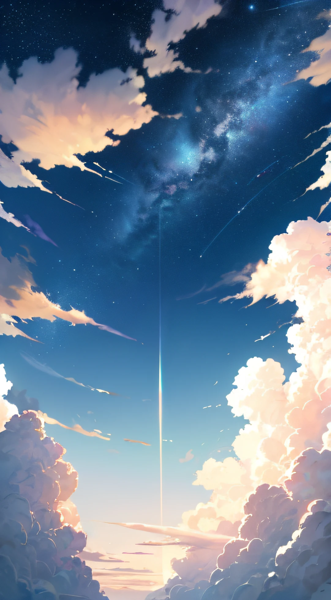 Majestic sky、Thin clouds、cirrus、Meteorological phenomena、Annular Zenith Arc、Cloud、Some of the clouds are iridescent、perspective、Majestic panorama、HD Detail、Hyper-detailing、movie、Soft light、Deep field focus bokeh、Ray traching、