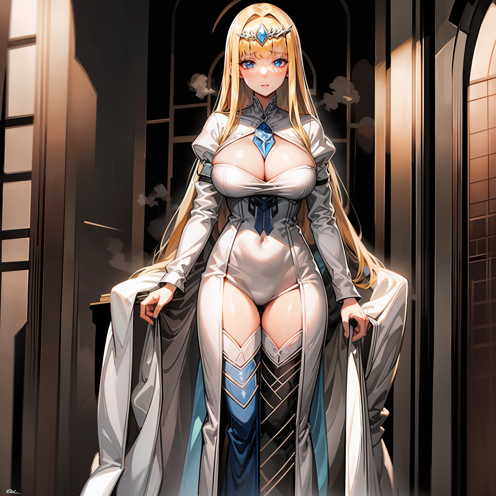 "(The eye:1.2) (eBlue eyes) anime big breast"