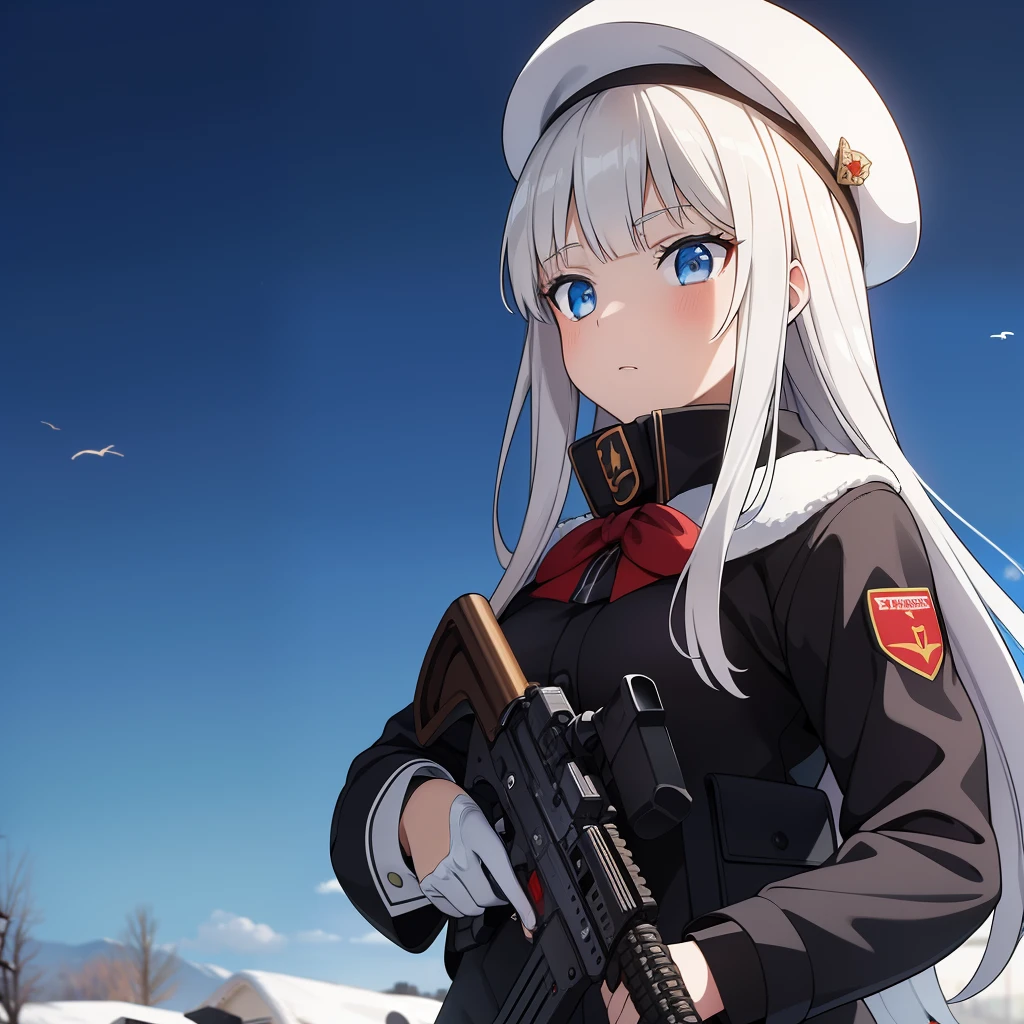 AK47 military outfits helmets tights soldier rifle huge tit Russians silber hair
