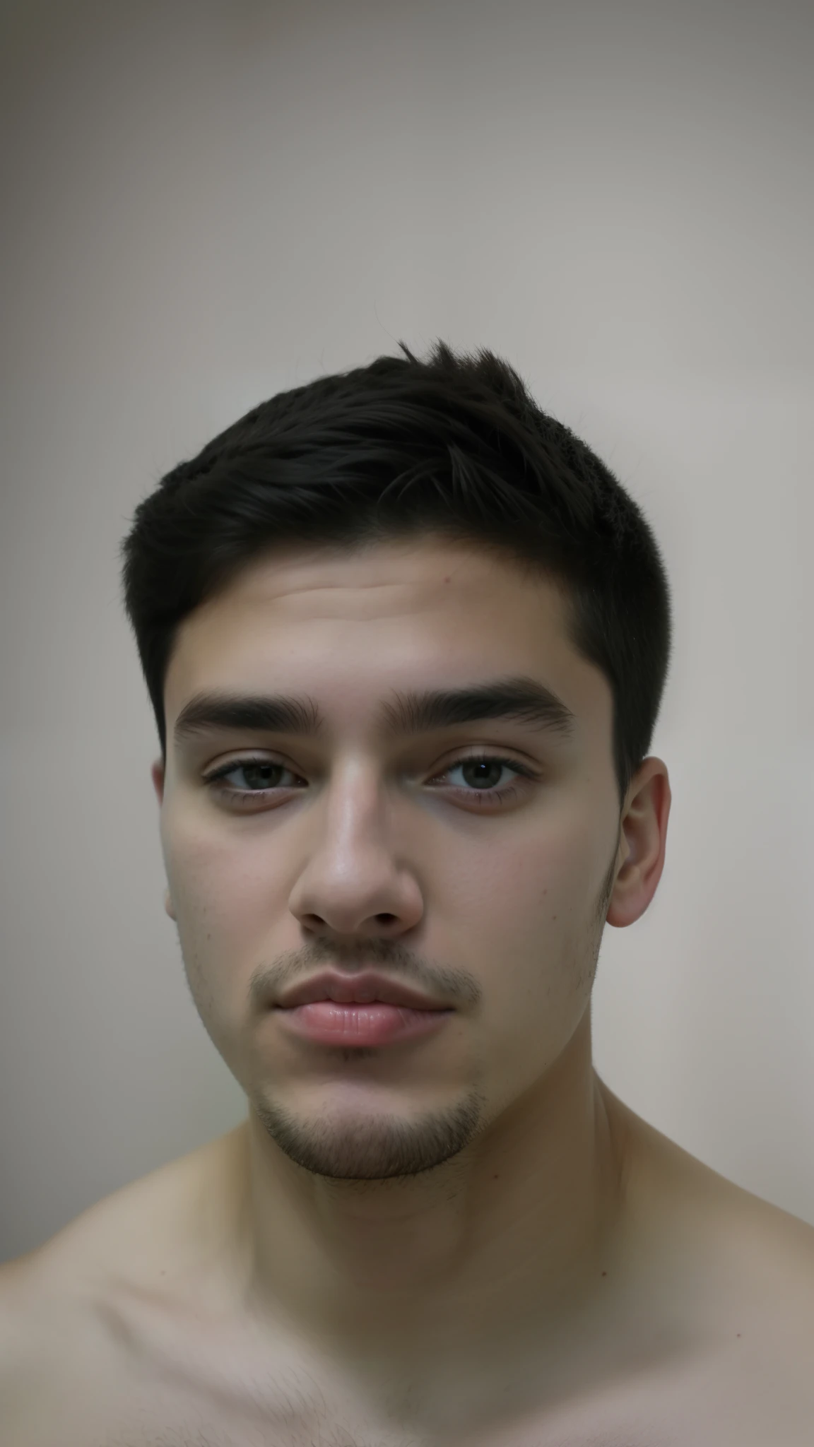 Homem com rosto sem camisa e gravata, em torno de 1 9 s, imagem frontal, foto de perfil headshot, 18 anohalfbody headshot, 1 6 anos, to largo raspado limpo, 2 2 anos, 2 3os, 21 anoimagem dosto, rosto realisticamente renderizado, foto de perfil profissional