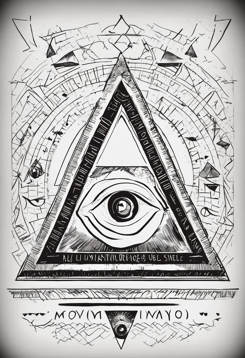 Draw an inverted triangle,There's a smaller one inside,Inside the triangle is an upright eye, ancient symbol behind it, ( todos vendo olho ), triangle to use spell, illuminati symbol, all - seeing eye, Eye of the Illuminati, eye of providence, todos vendo olho, geometric third eye triangle, abrindo o terceiro olho, ignite, Triangle, eye of providence, 3rd eye, demonic sigils, floating sigils
