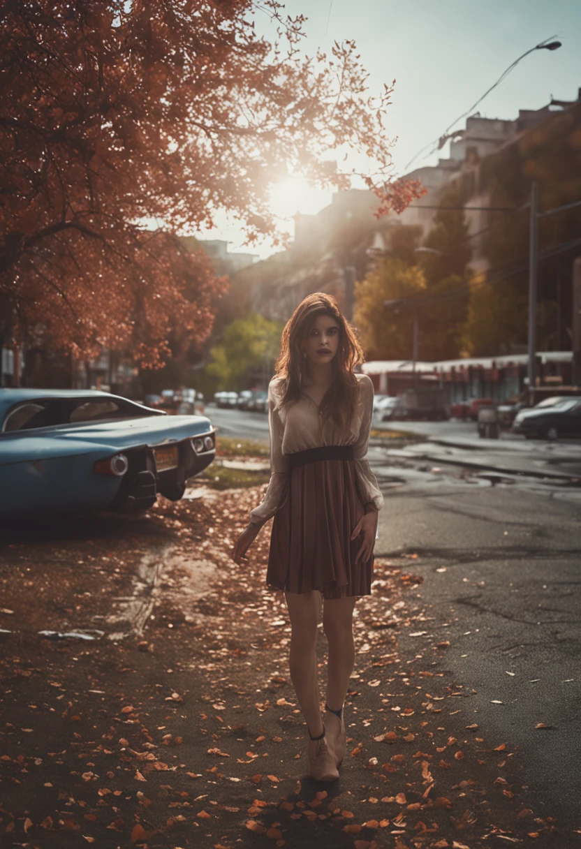 1girl, (8k, RAW photo, best quality, masterpiece:1.2), (realistic, photo-realistic:1.37), solo,ultra-detailed,pantyhose, long shot, beautiful background,,shirt,skirt, .