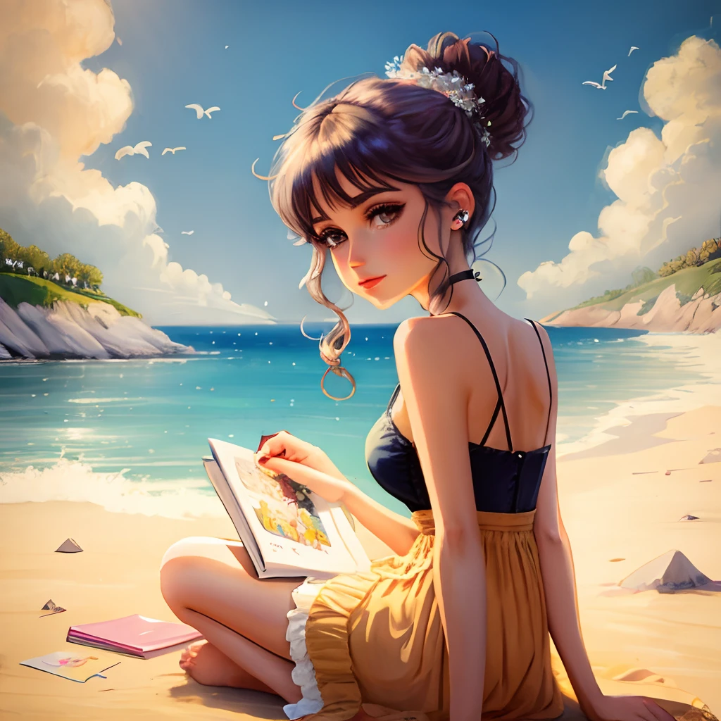 Beautiful feminine cartoon