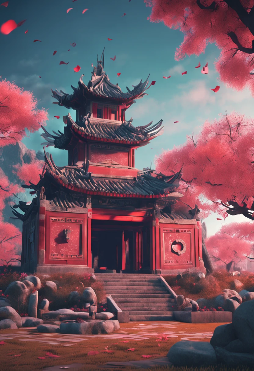 There is a Chinese woman on the grave，She is giving birth。The background is a cemetery。8K quality，Stylized treatment，k hd，style of anime。