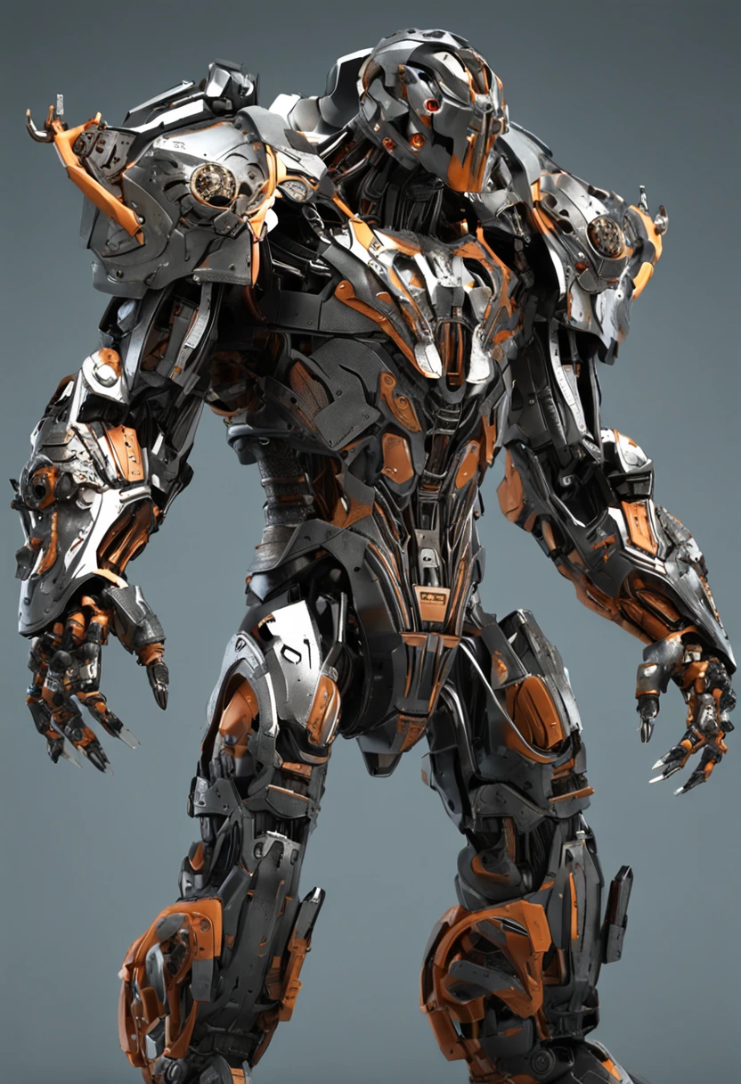 a crisp sharp full body iposing-impending-threatening stance action pose photo of an epic ultimate grand futuristic Centurian Thorgorian-Predator hybrid Imperial Warlord-warrior made of futuristic materials & alloys & sci-fi mechanical cyborg-human-android  components & cyborg-human-android  organ systems , robotic-mechanical gears-pistons, human anatomy, gearpunk, sci-fi jewelry, DieselCore