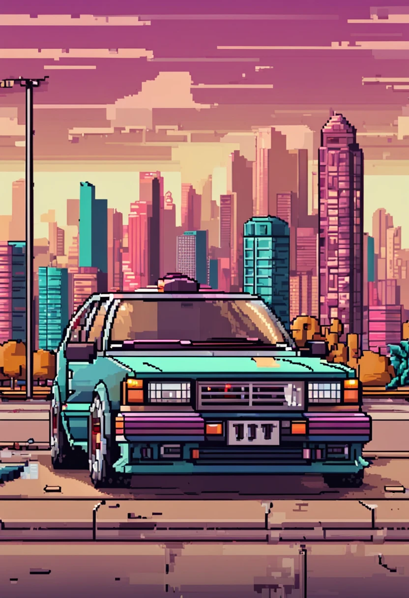 Pixel art car