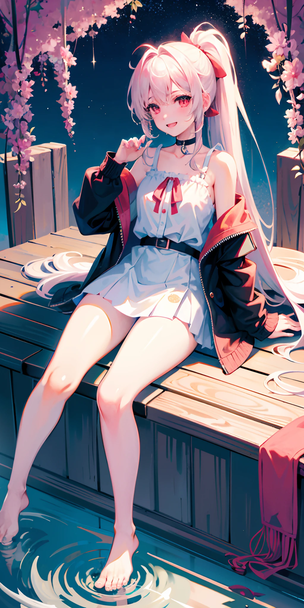 tmasterpiece,best qualtiy,1girll,long whitr hair,Nudy,sitted,foot up,A sole,forest 1girl,By bangs,choker necklace,Ear piercing,tmasterpiece,best qualtiy,1girll,long whitr hair,Nudy,sitted,foot up,A sole,ln the forest< feetPoseAnime_v11:0.6,Eyebrows visible through hair,grinning smile,gyaru,jewely,kogal,long whitr hair,looking at viewert,Big trench coat(Inside completely naked),red - eyed,gyuru,ssmile,solo,Big trench coat,under a sakura tree,Sakura blossoms,nsfw,Clear next to the lake,blond hairbl,Gradient hair,Clear moonlight,(beautiful night)pink areolae,Exposing female genital organs,Get wet all over your body,(Ponytail on both sides),natta(Pink hair),dual horsetail,Sit and pee(Pee),(Masturbation,masturbation),(From the female genital organs,Shedding of urine,semi transparent,the milky,Love liquid),The ground is damp(Urine,Love liquid),Damp condoms(Wet pubic hair)