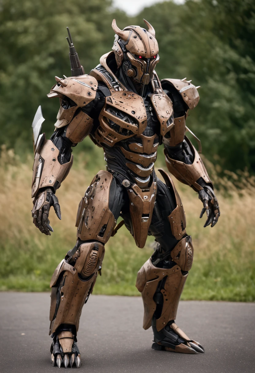 a crisp sharp full body iposing-impending-threatening stance action pose photo of an epic ultimate grand futuristic Centurian Thorgorian-Predator hybrid Imperial Warlord-warrior made of futuristic materials & alloys & sci-fi mechanical cyborg-human-android components & cyborg-human-android organ systems , robotic-mechanical gears-pistons, human anatomy, gearpunk, sci-fi jewelry, DieselCore