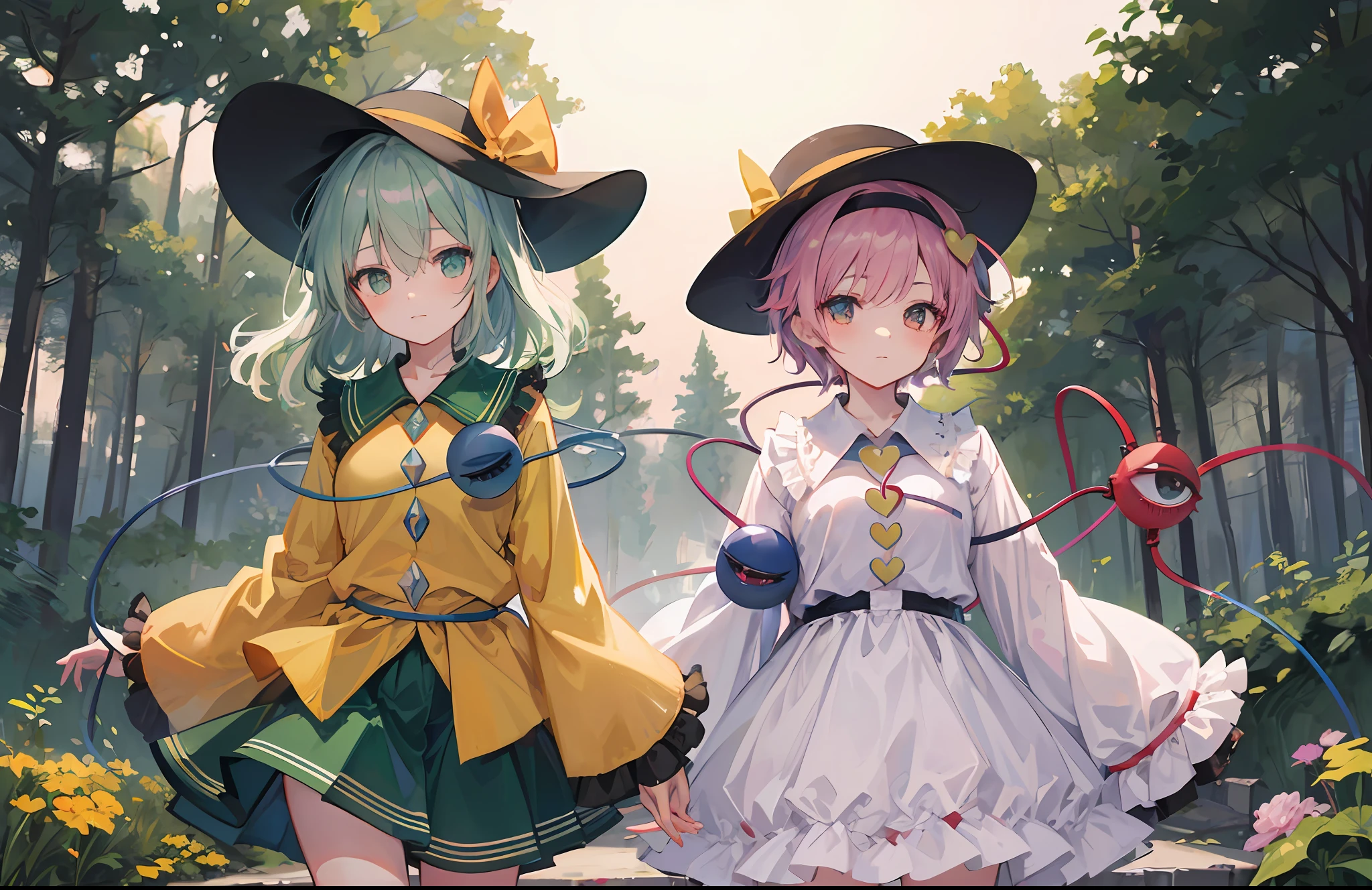 2girls,Komeiji Satori,Komeiji Koishi,