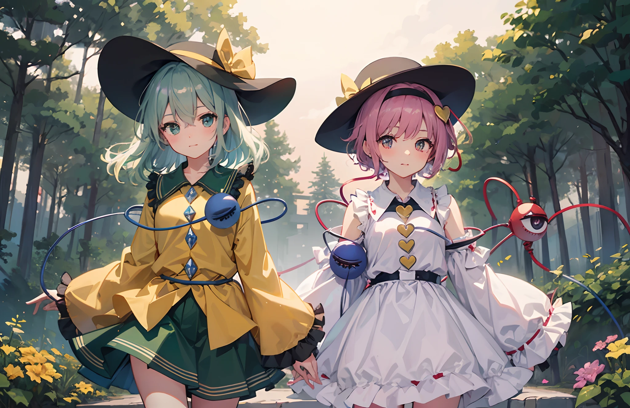 2girls,Komeiji Satori,Komeiji Koishi,